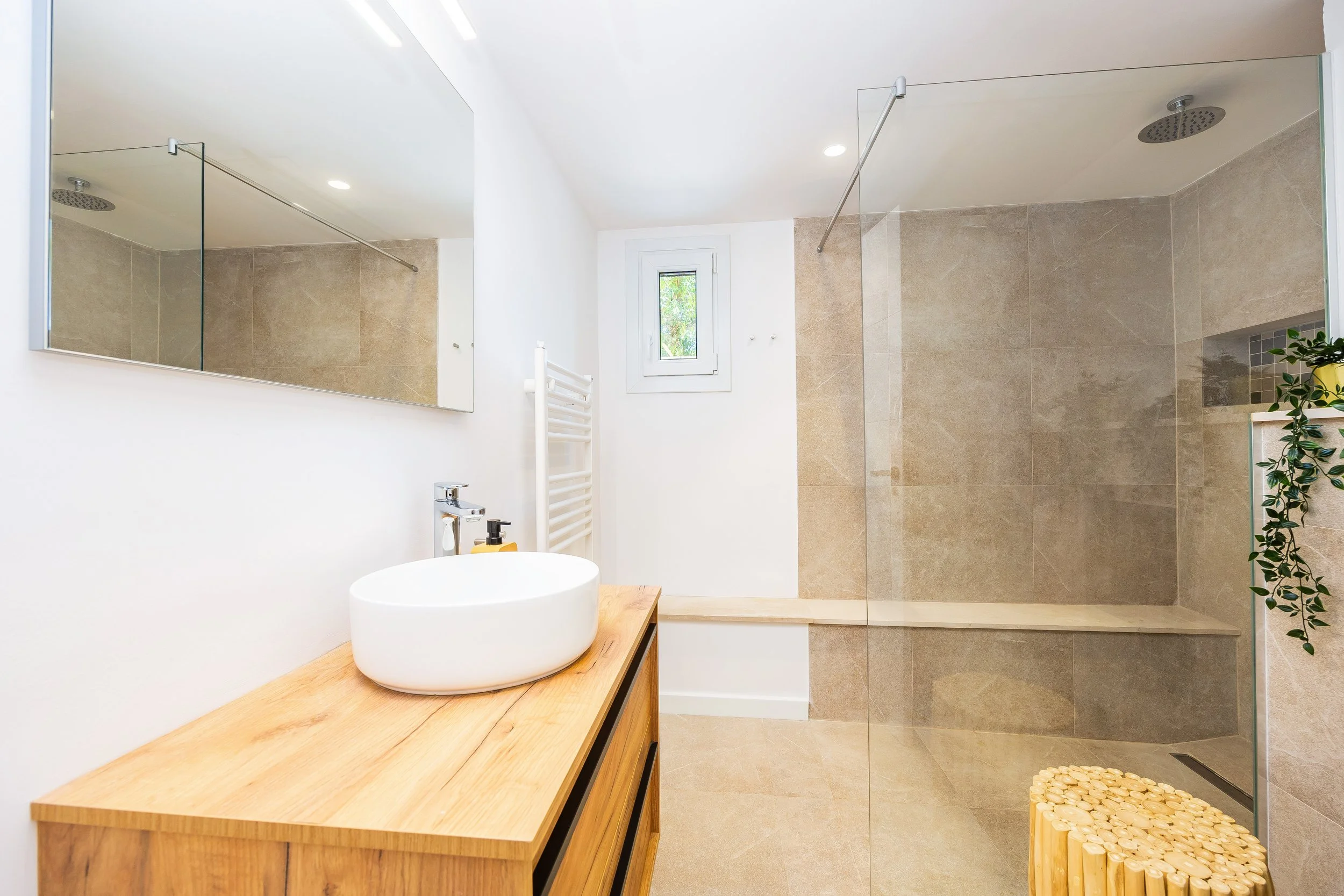 Can Gomez Mallorca renovated countryside interior with natural light and modern rustic style real estate photography
