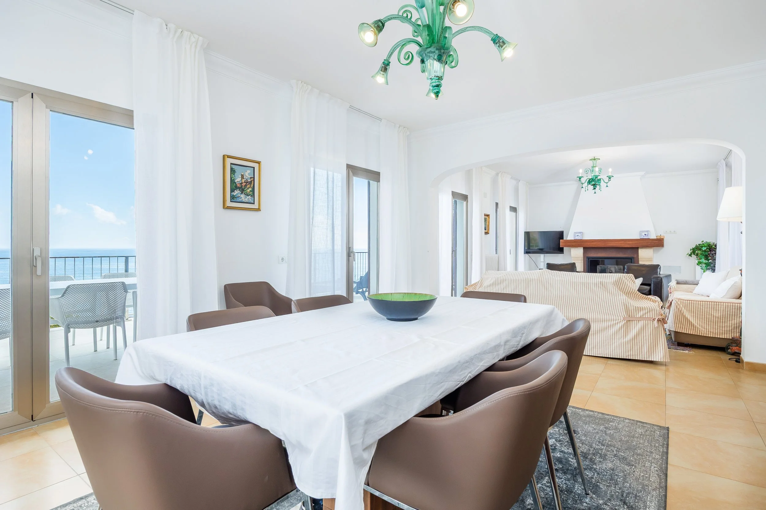 Coastal interior of Can Fernando Es Pontàs Mallorca with panoramic sea views and natural light real estate photography