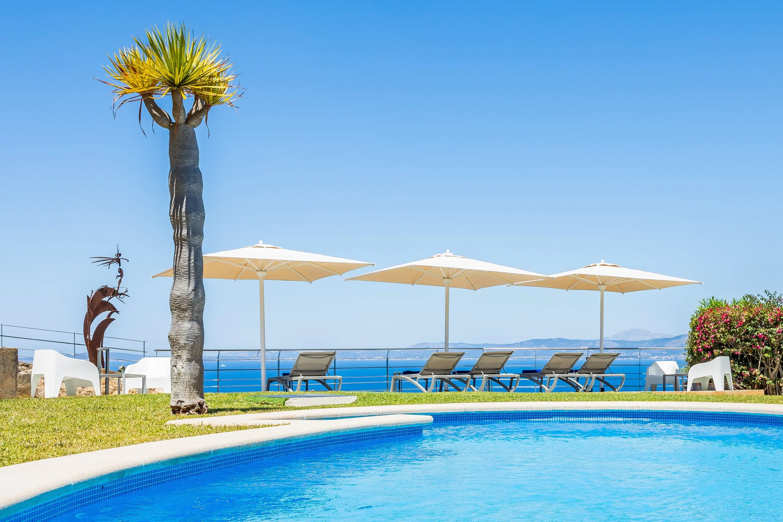 Coastal villa exterior real estate photography in Mallorca with sea views