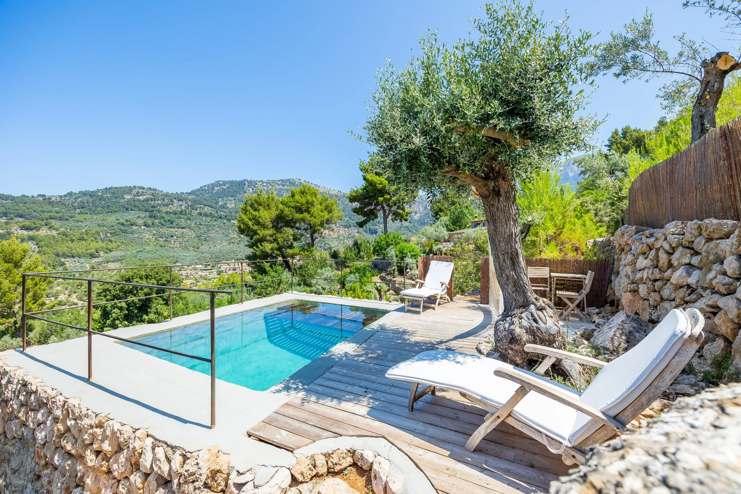Renovated mountain house near Sóller Mallorca with panoramic views over Sóller valley real estate photography