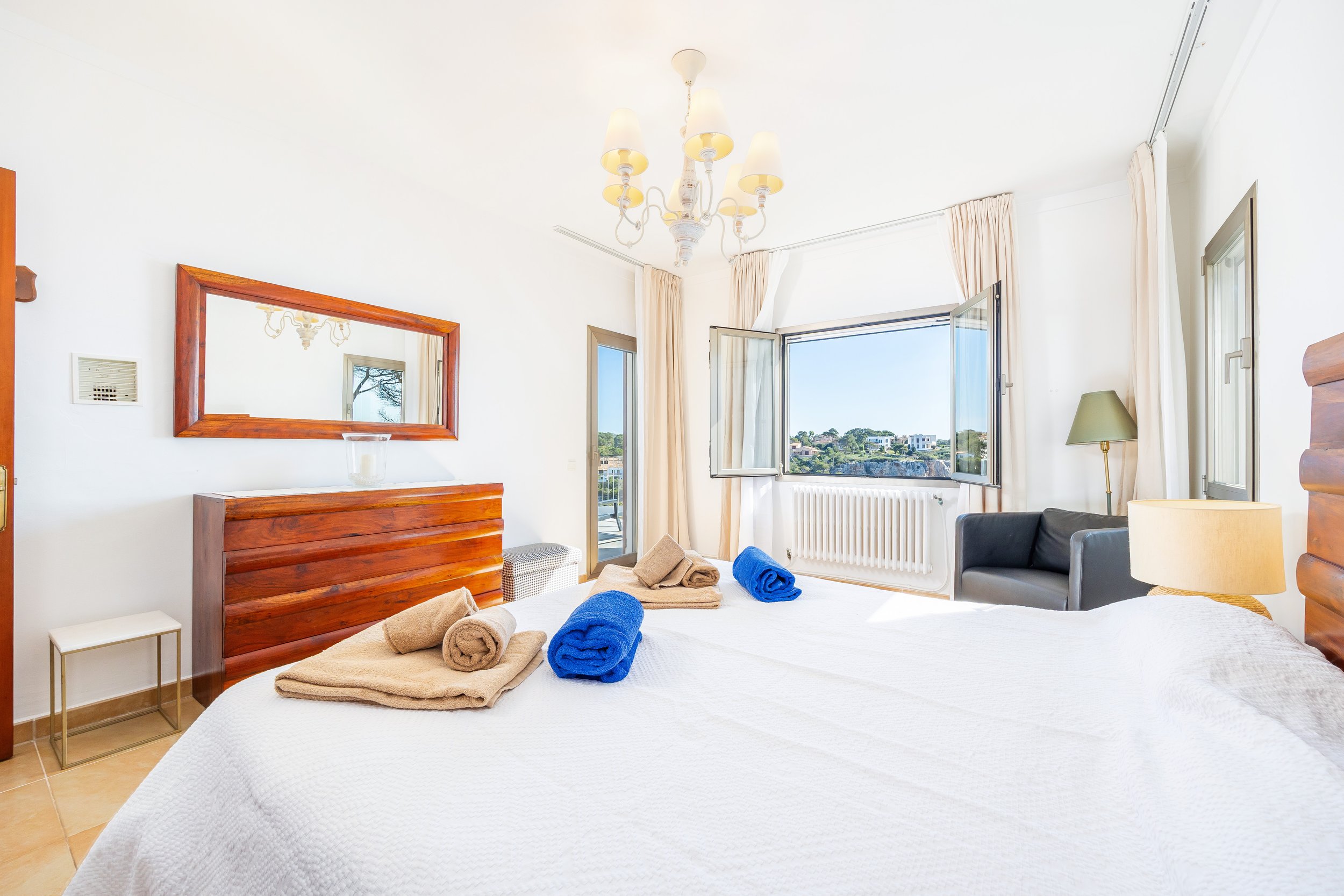 Coastal interior of Can Fernando Es Pontàs Mallorca with panoramic sea views and natural light real estate photography