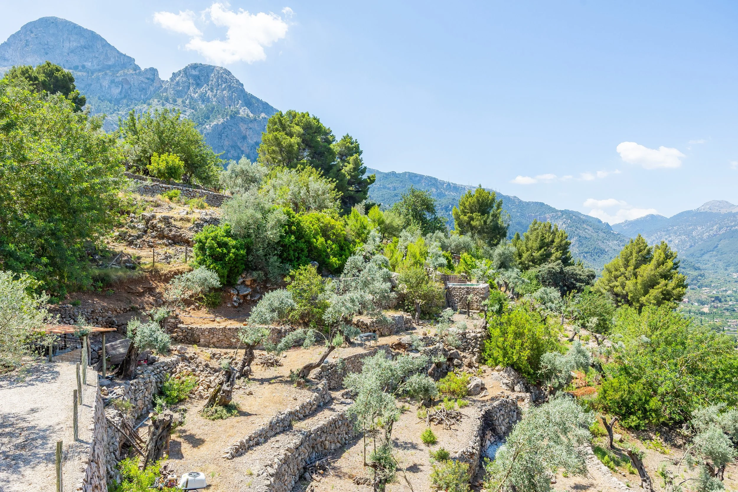 Renovated mountain house near Sóller Mallorca with panoramic views over Sóller valley real estate photography