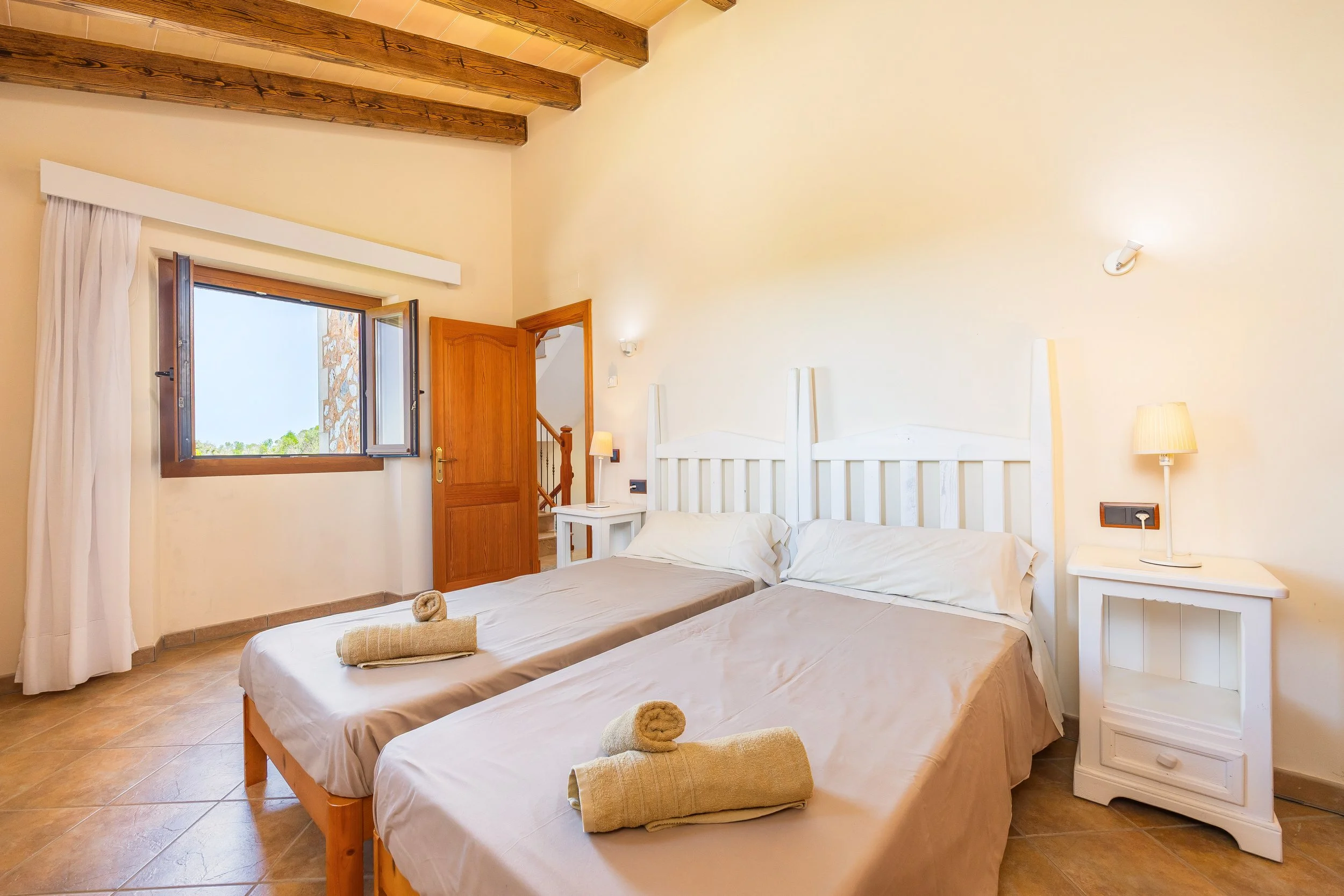 Rural house interior near Ses Salines Mallorca with natural light and Mediterranean style real estate photography