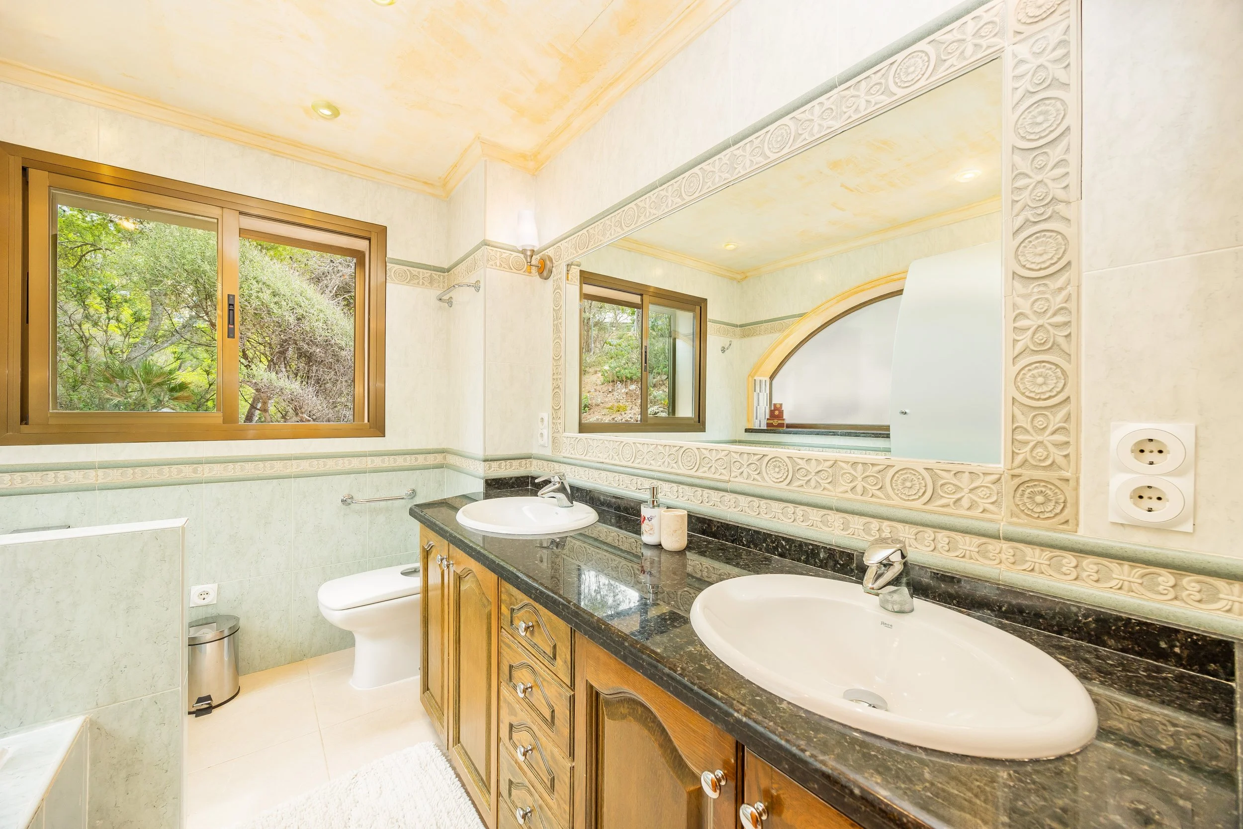 Luxury interior of Villa Cala Llamp Mallorca with modern design, natural light and sea views real estate photography