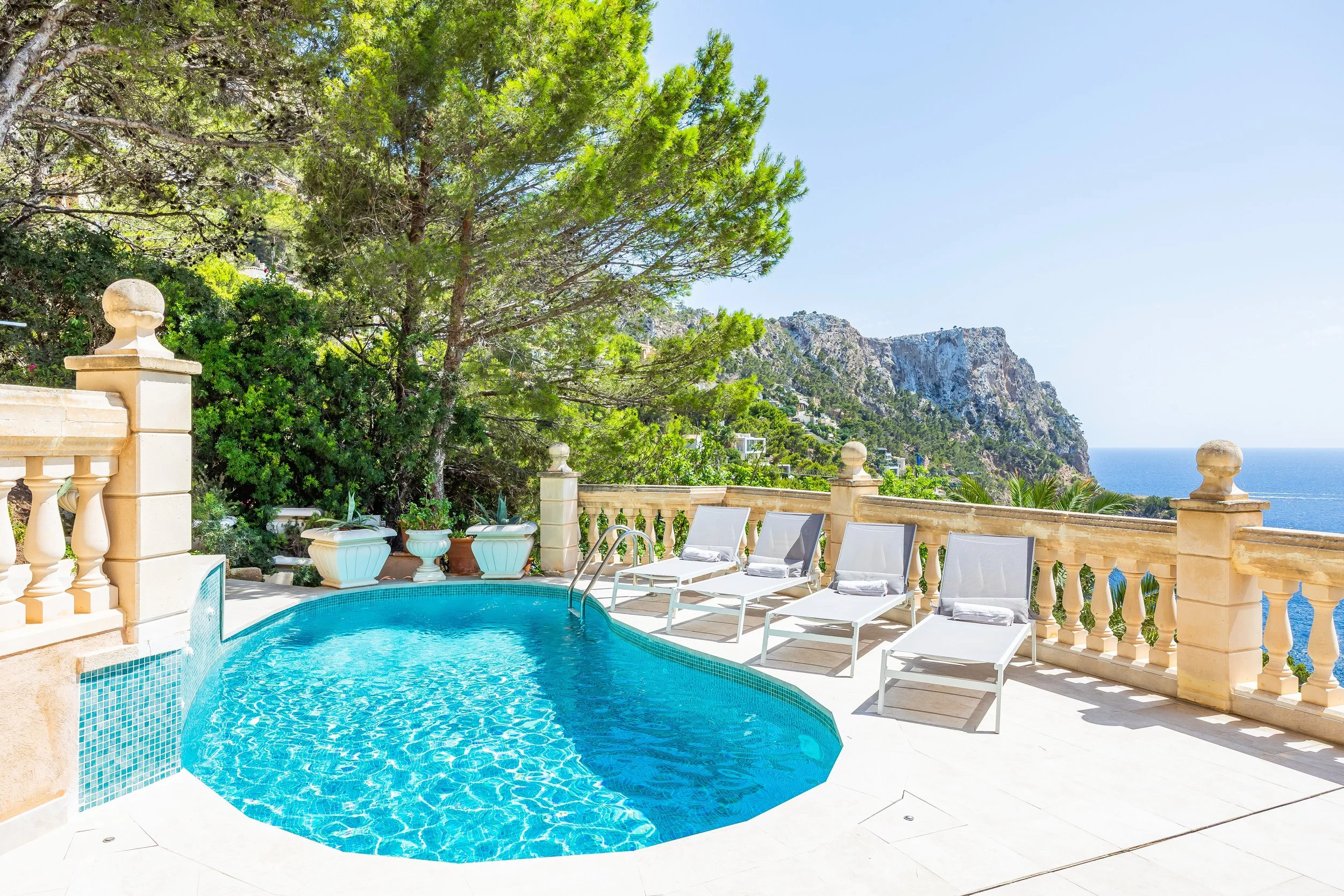 Luxury villa in Cala Llamp Mallorca with swimming pool and panoramic sea views real estate photography