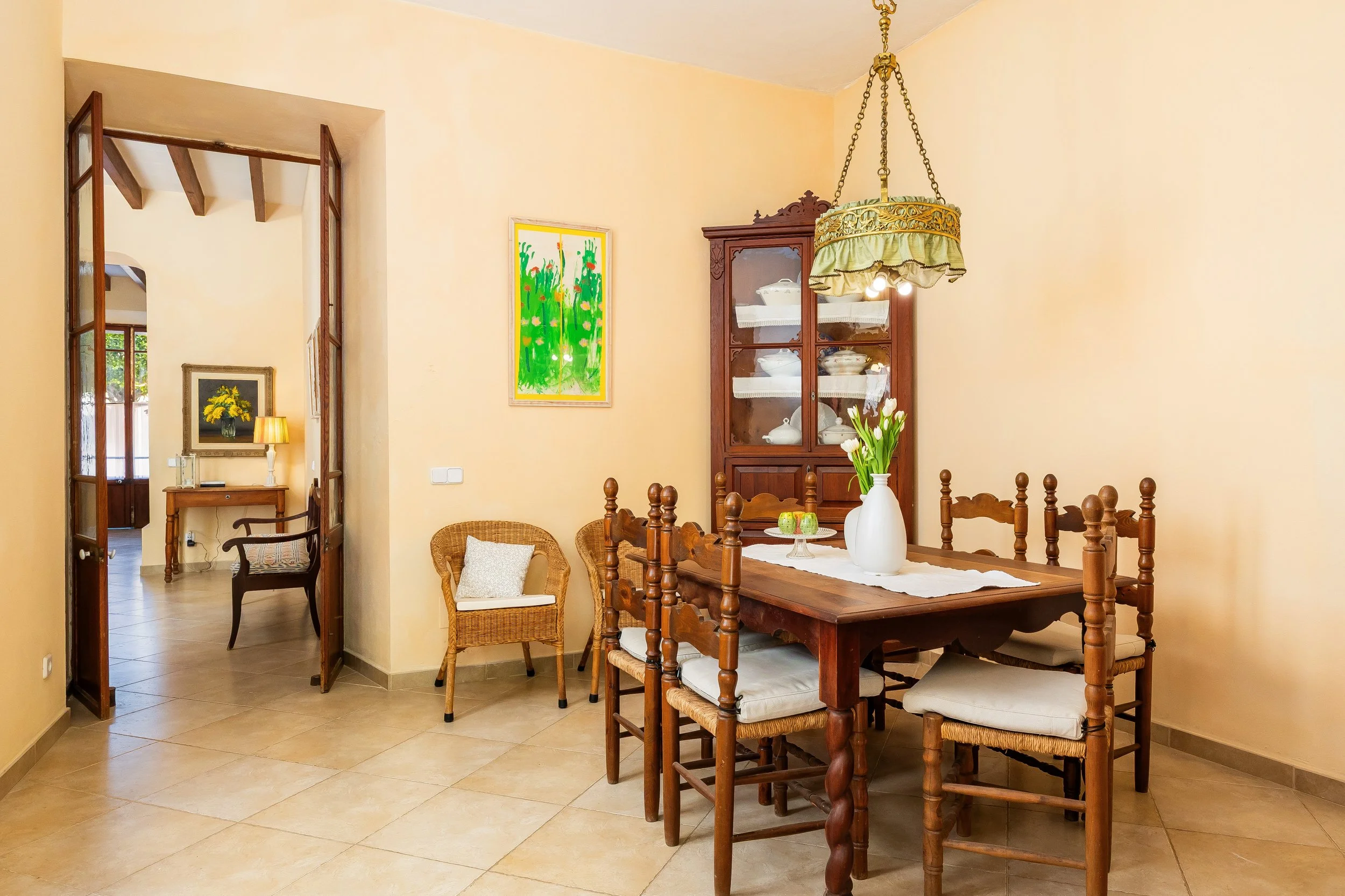Historic interior of traditional house in Felanitx Mallorca with natural light real estate photography