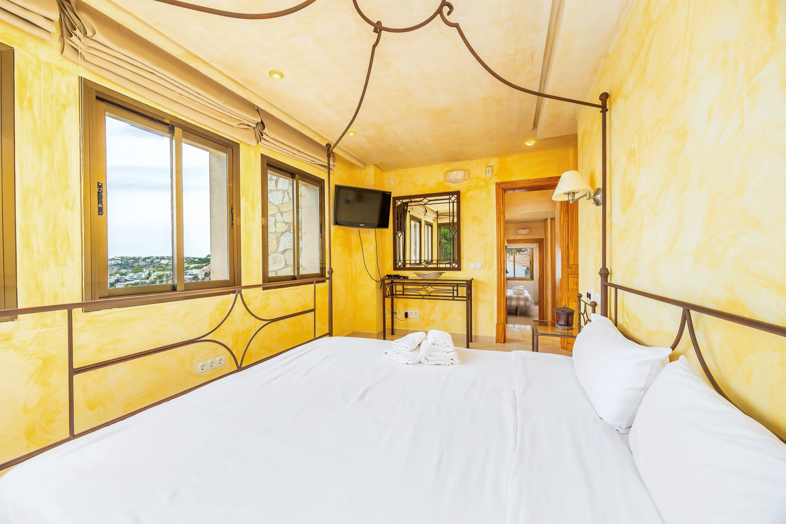 Luxury interior of Villa Cala Llamp Mallorca with modern design, natural light and sea views real estate photography