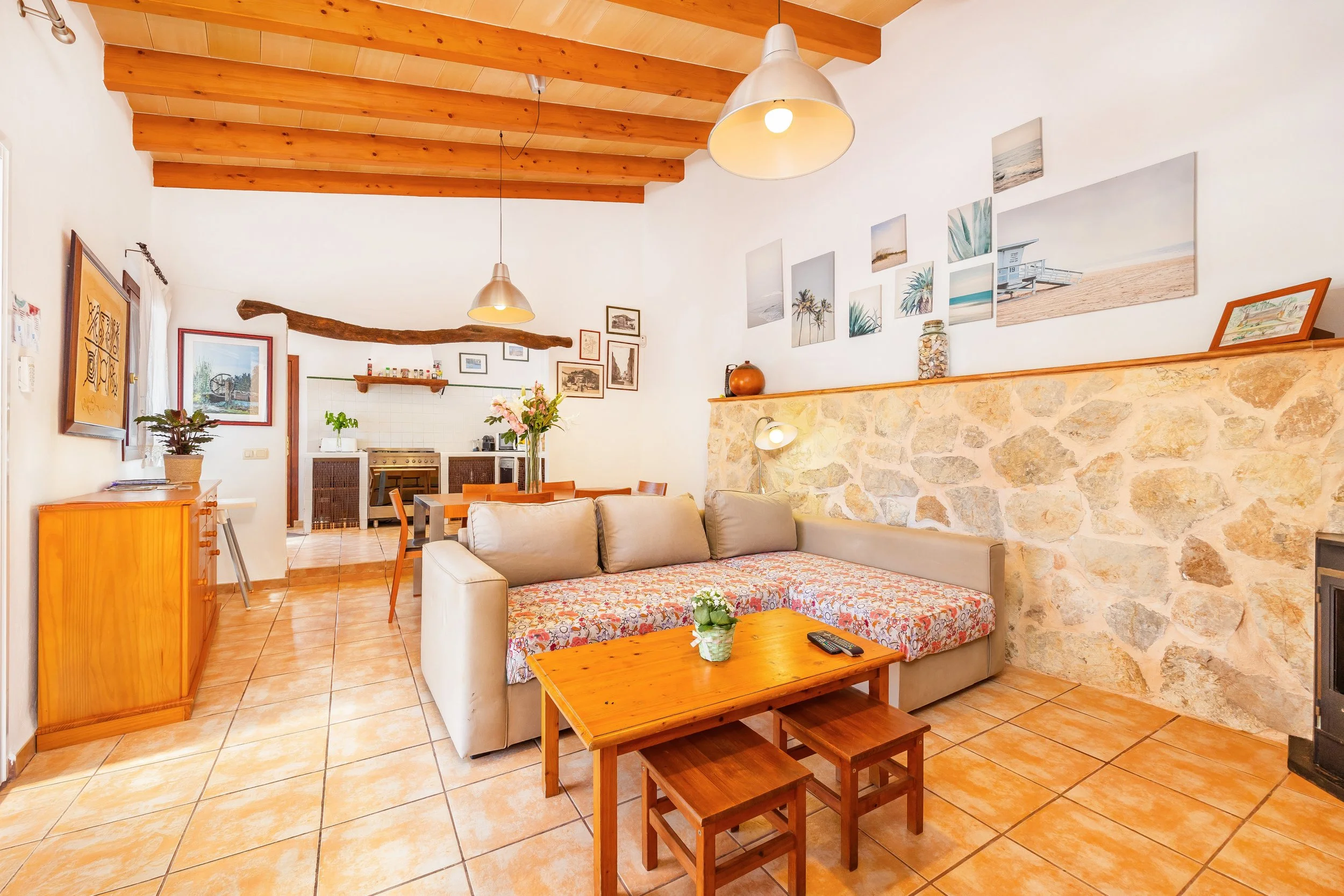 Traditional Mallorcan living room natural light photography