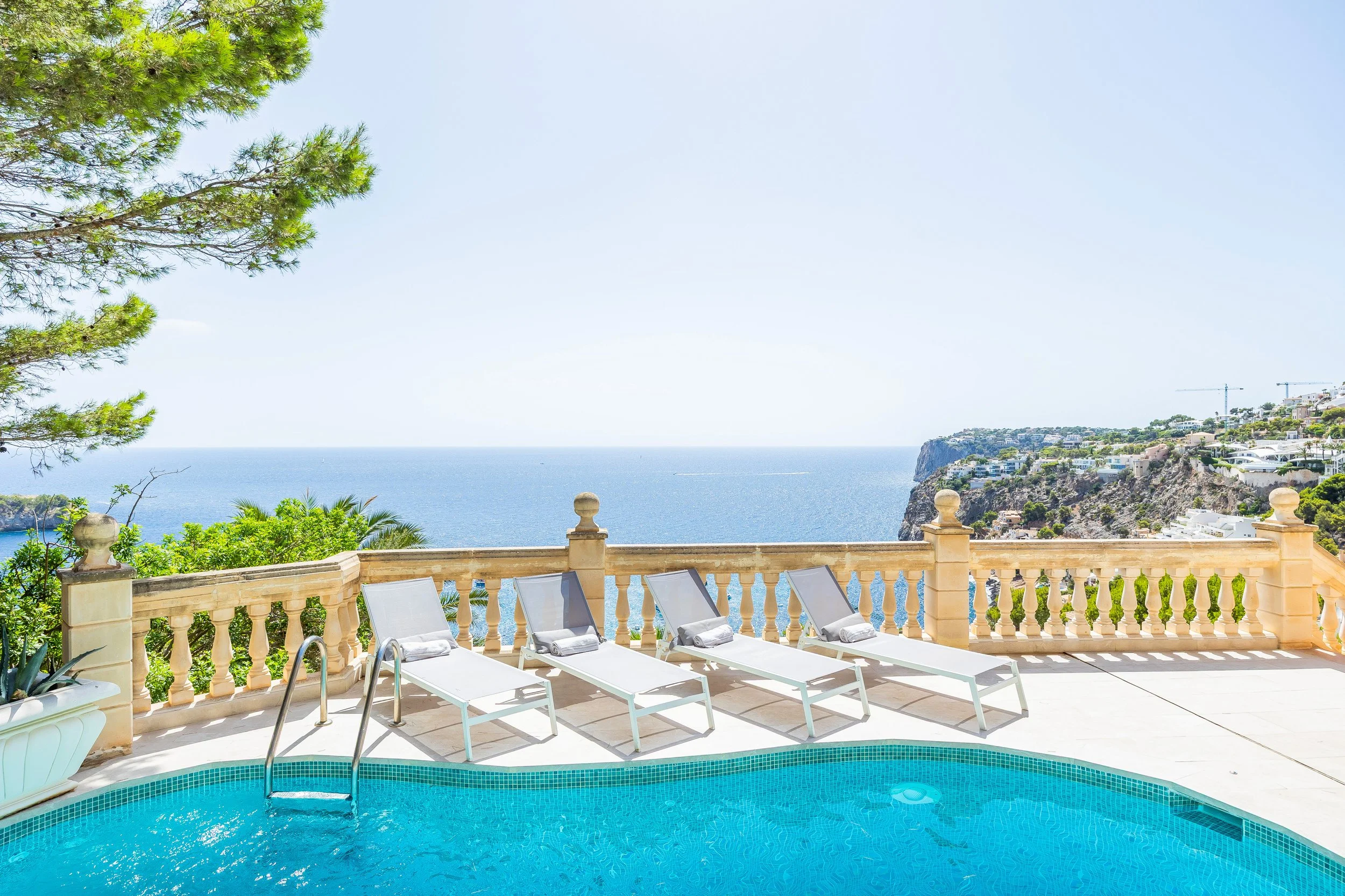 Luxury villa in Cala Llamp Mallorca with swimming pool and panoramic sea views real estate photography