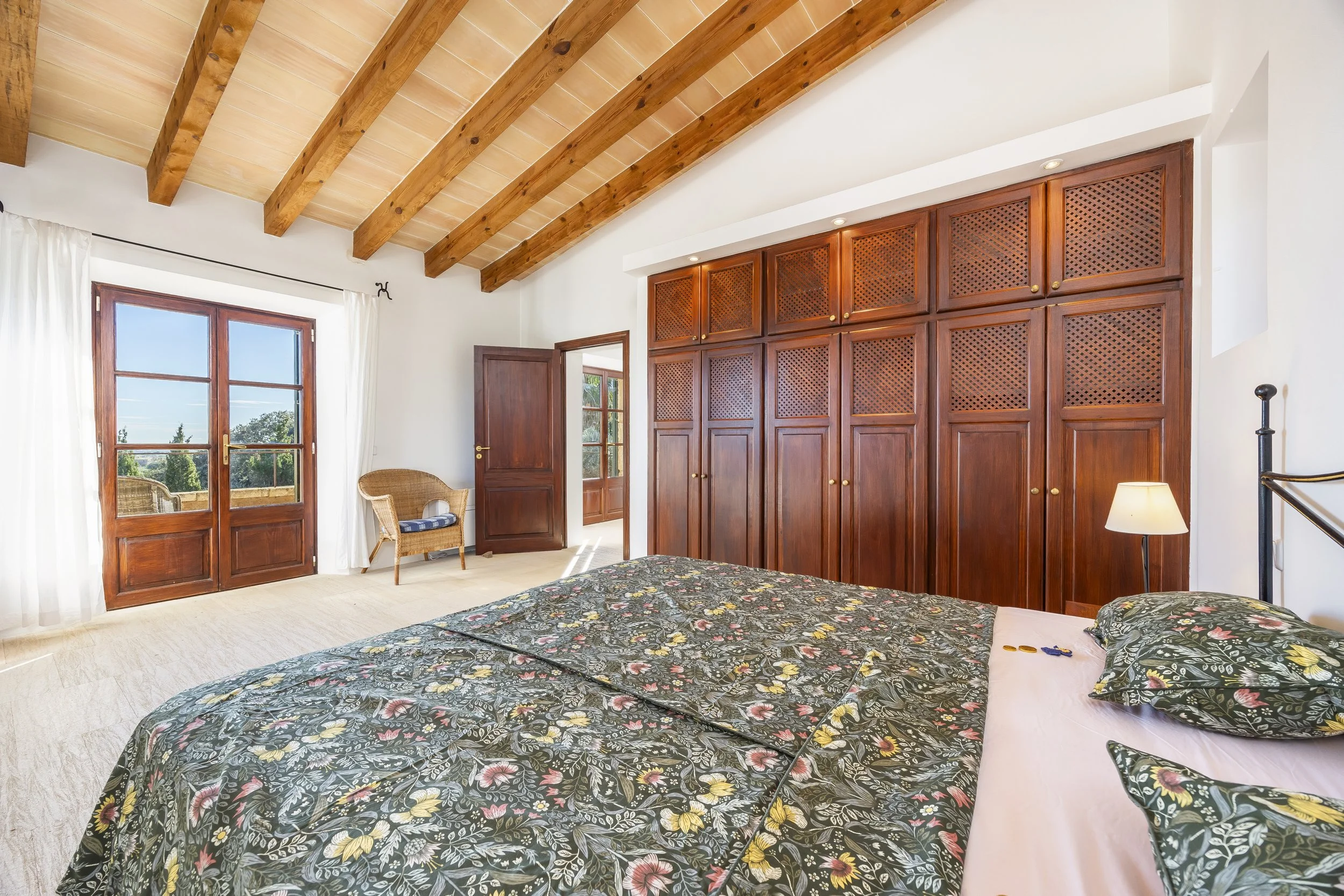 Traditional finca interior near Sant Llorenç Mallorca with rustic architecture and natural light real estate photography