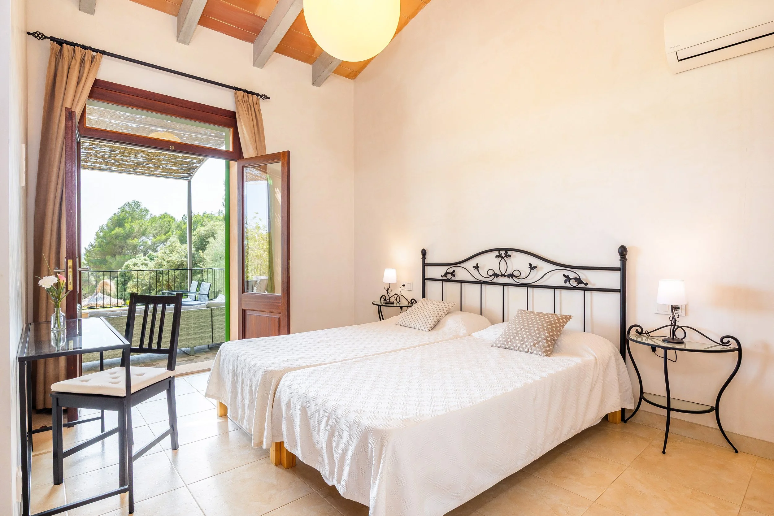 Rural house interior near Campos Mallorca with natural light and traditional Mediterranean style real estate photography