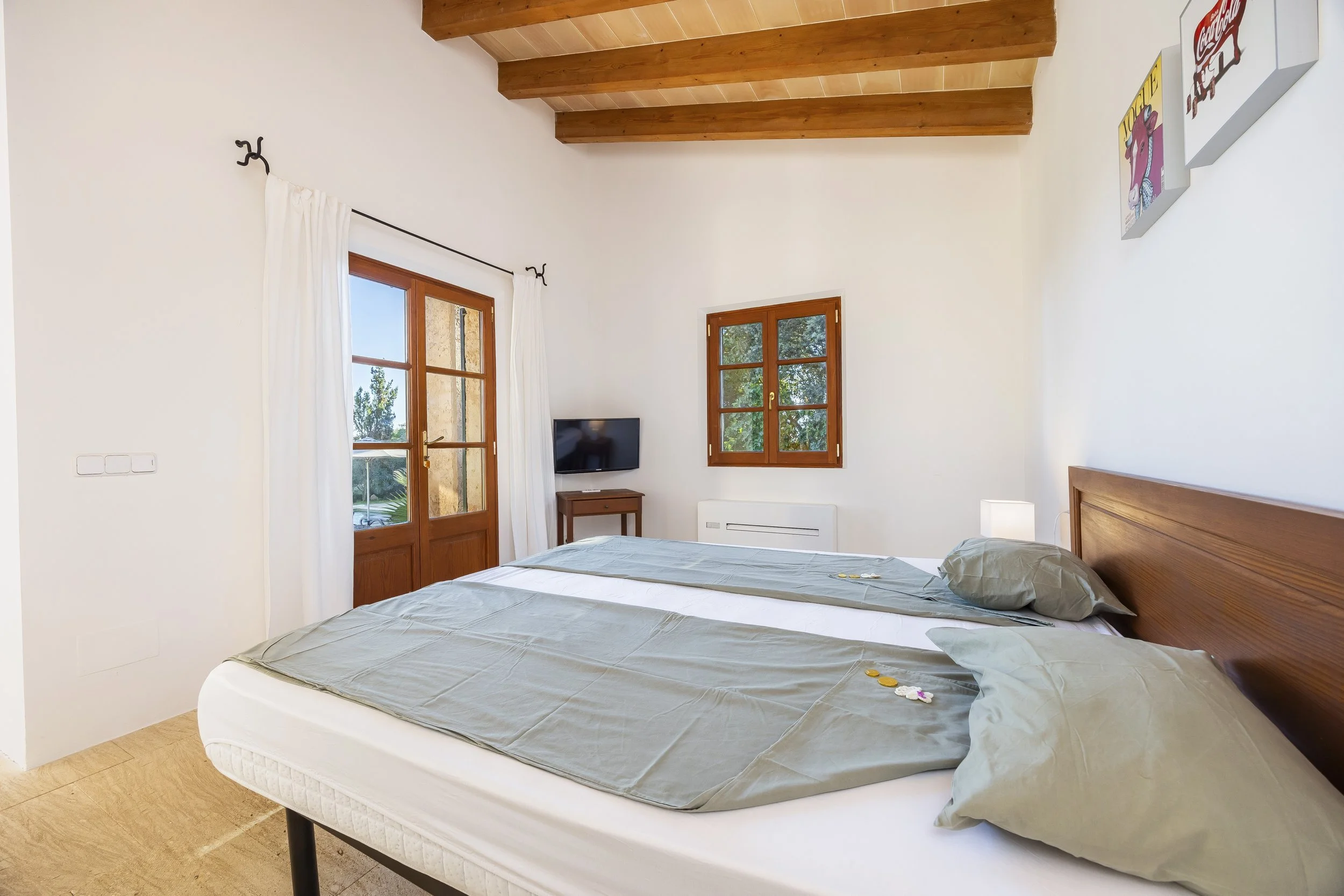 Traditional finca interior near Sant Llorenç Mallorca with rustic architecture and natural light real estate photography