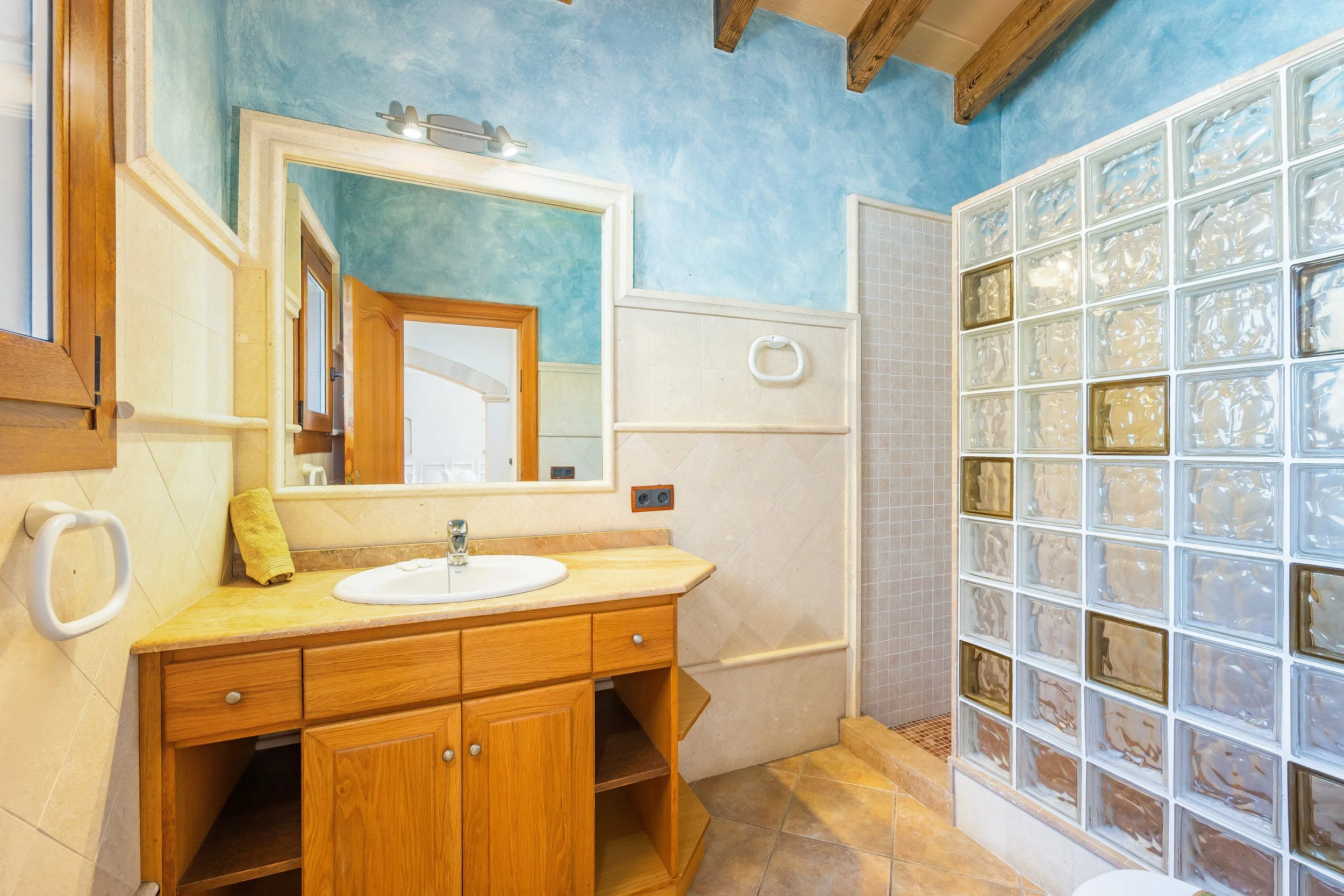 Rural house interior near Ses Salines Mallorca with natural light and Mediterranean style real estate photography