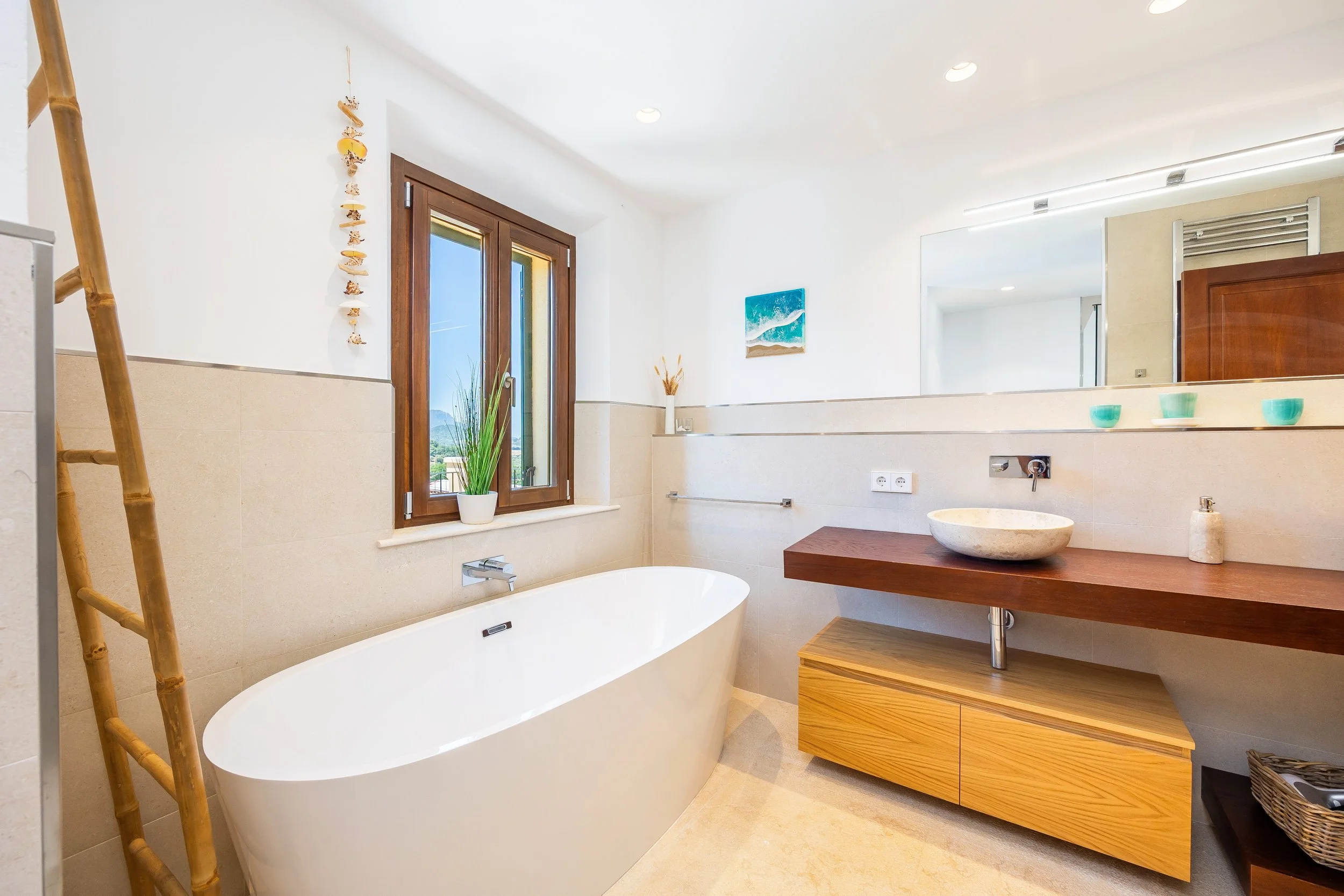 Sa Papaiona Mallorca traditional finca interior with rustic architecture and natural light real estate photography