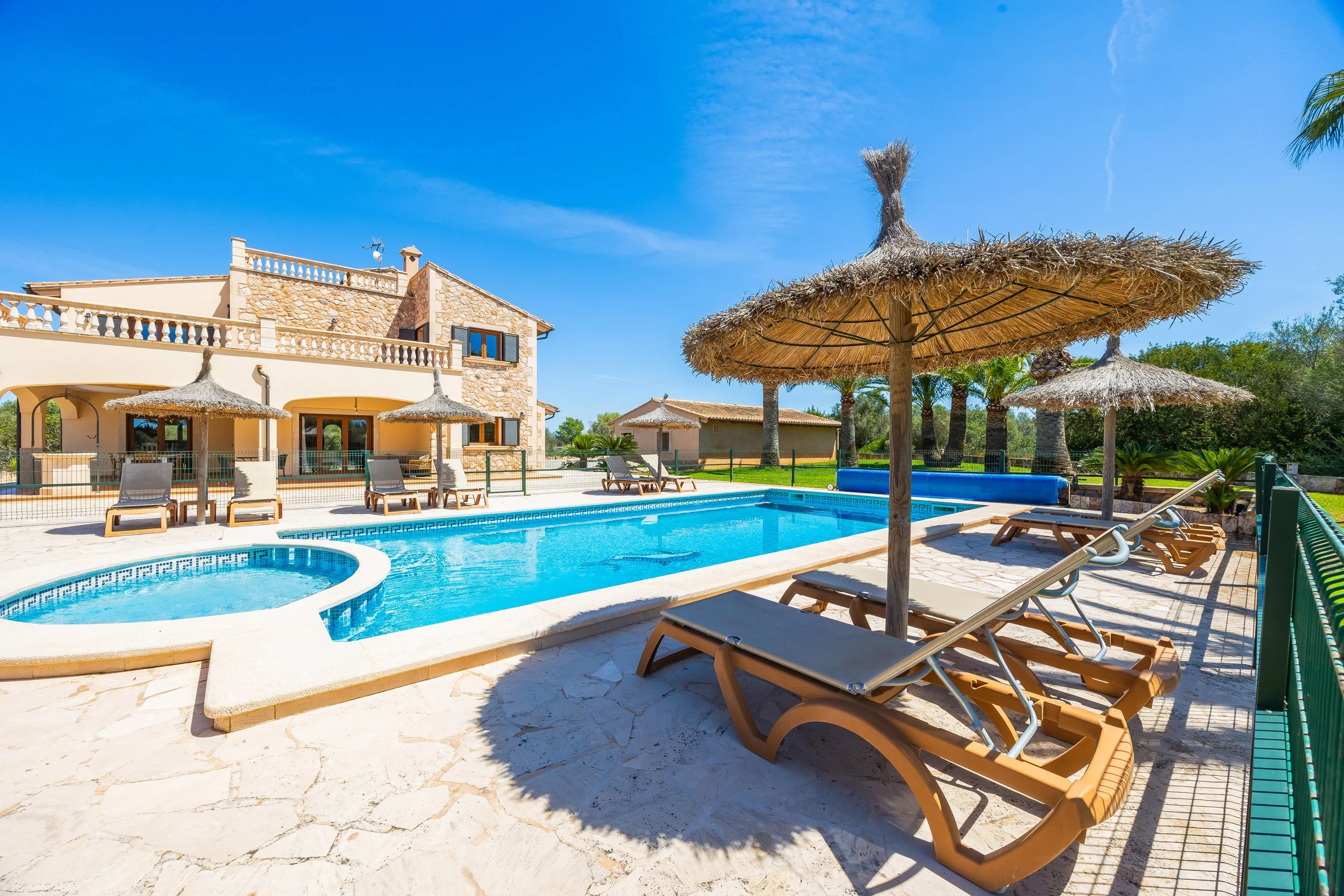 Rural house near Ses Salines Mallorca with swimming pool and Mediterranean countryside real estate photography