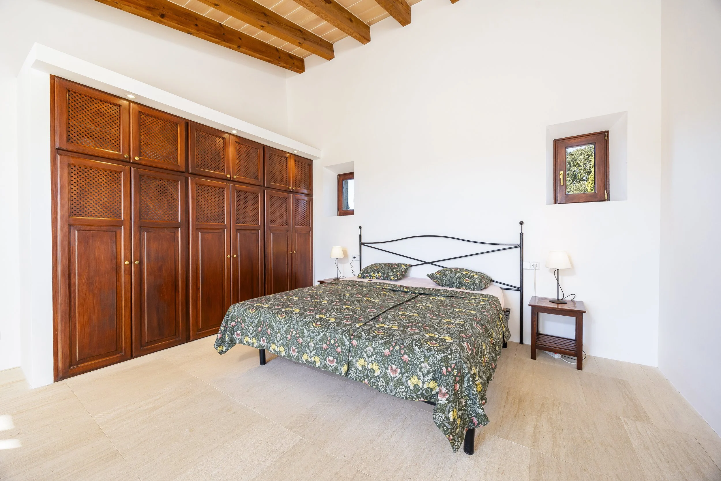 Traditional finca interior near Sant Llorenç Mallorca with rustic architecture and natural light real estate photography