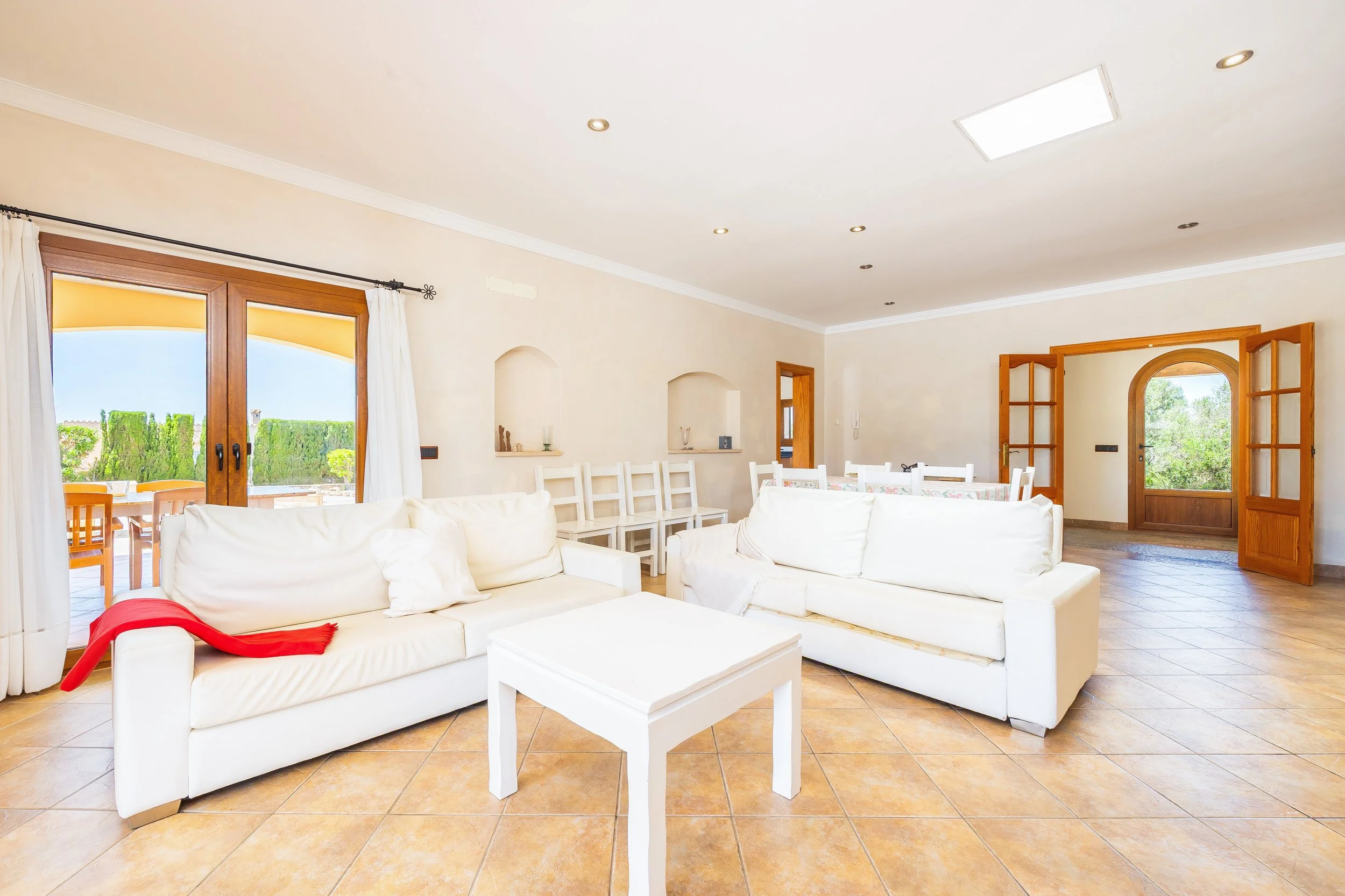 Rural house interior near Ses Salines Mallorca with natural light and Mediterranean style real estate photography
