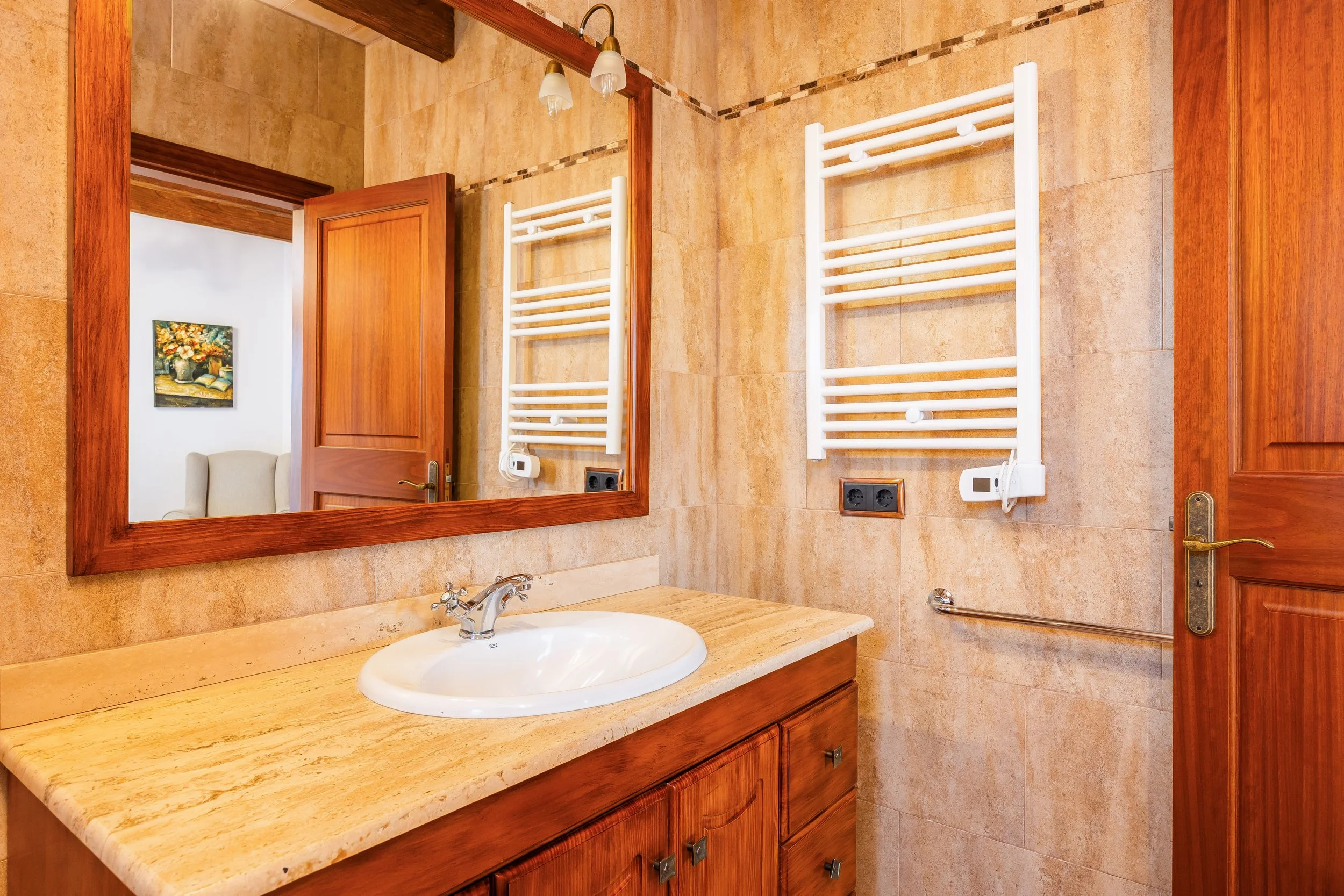 Traditional interior of Cas Cuni Mallorca with rustic architecture and natural light real estate photography