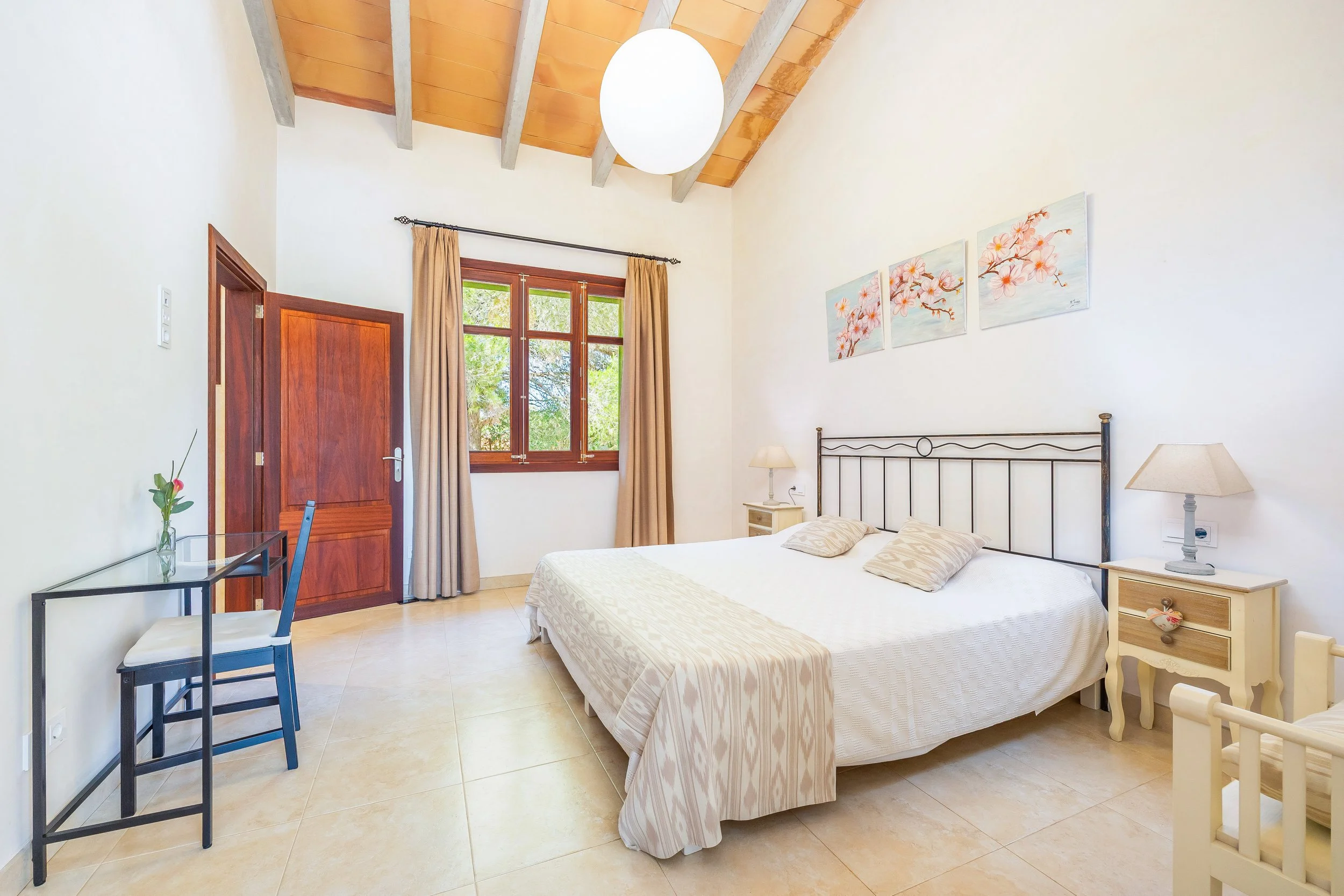 Rural house interior near Campos Mallorca with natural light and traditional Mediterranean style real estate photography