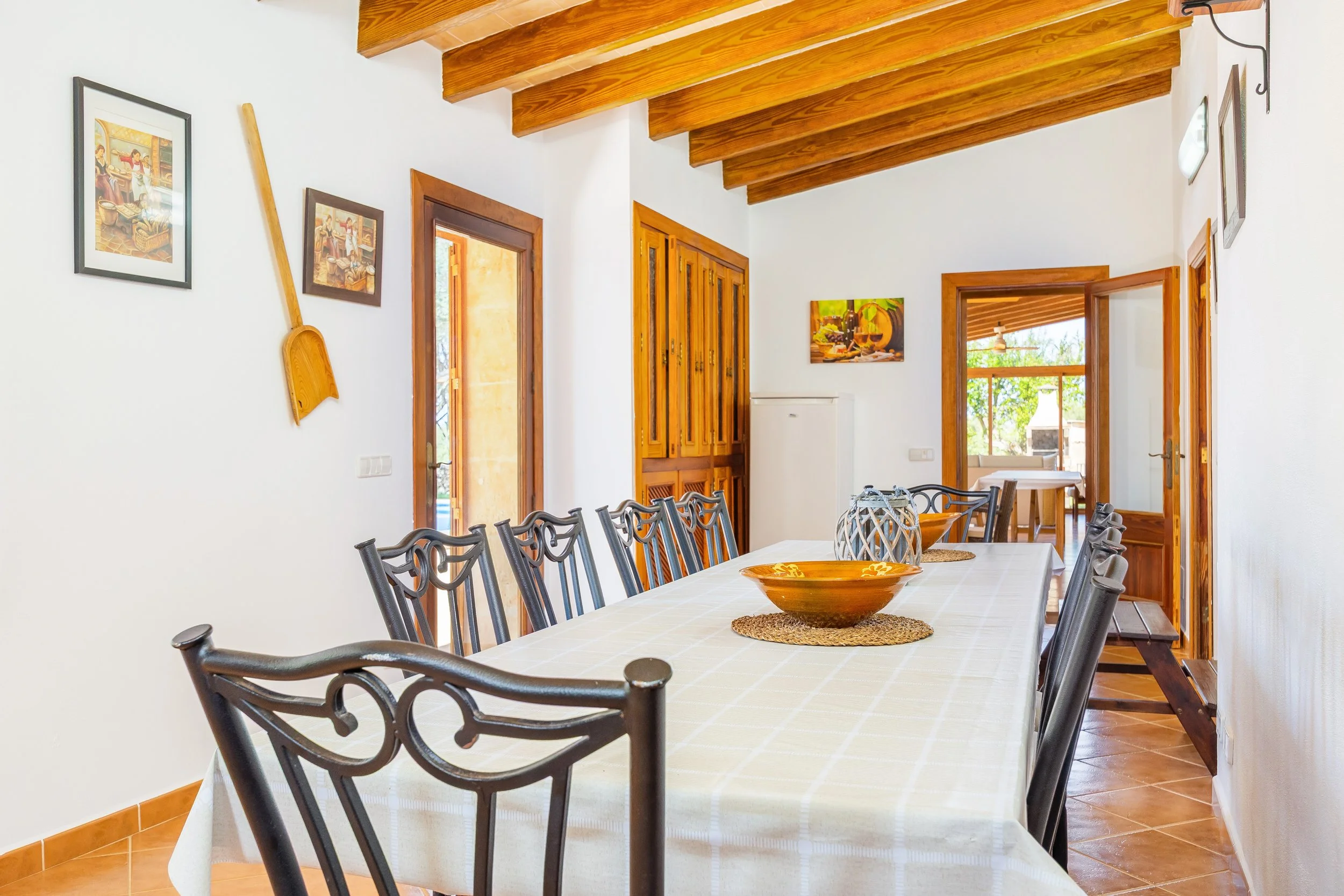Traditional Mallorcan interior at Can Churi with rustic details and natural light real estate photography