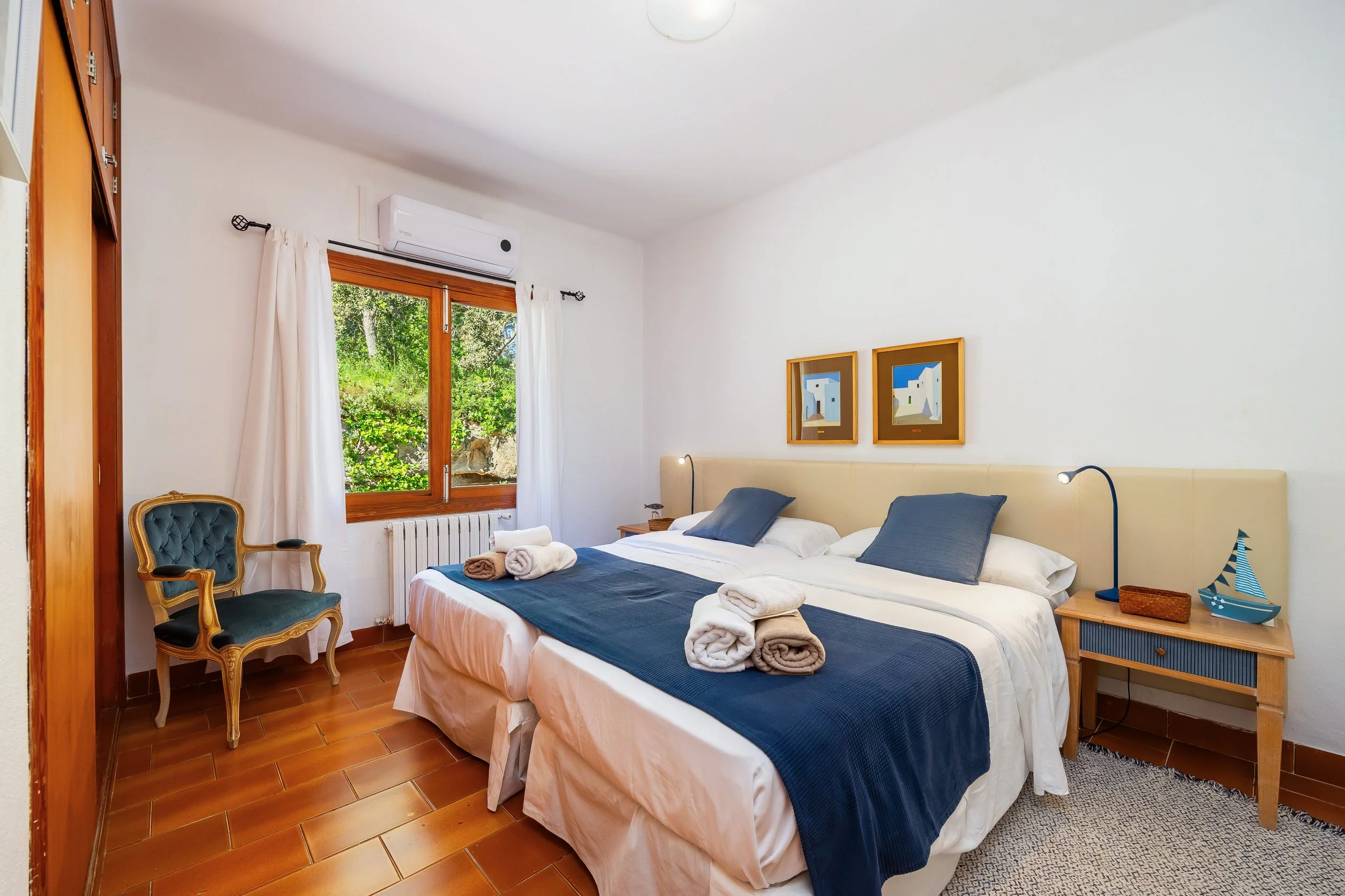 Traditional Mallorcan finca interior photography with natural light and rustic details