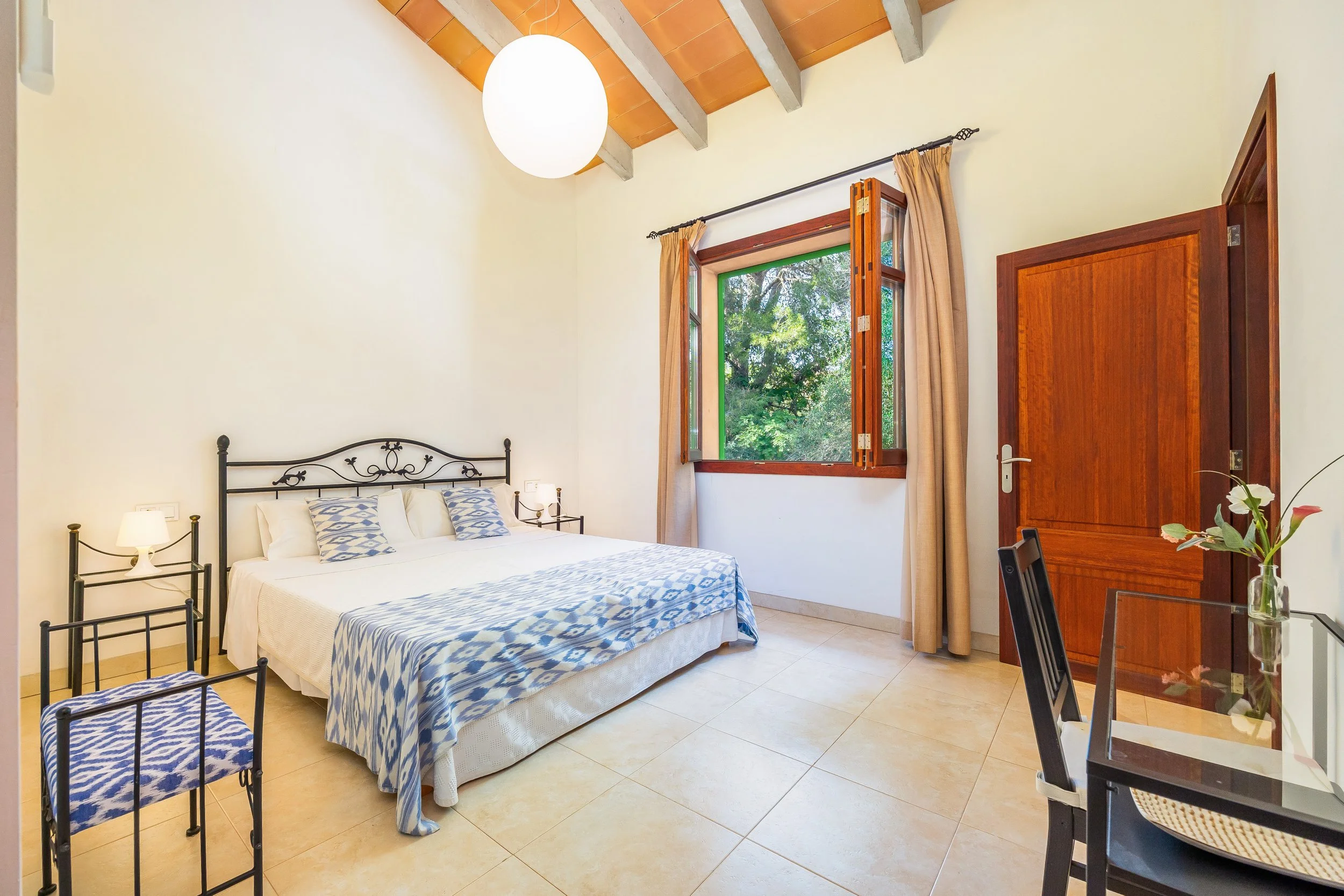 Rural house interior near Campos Mallorca with natural light and traditional Mediterranean style real estate photography