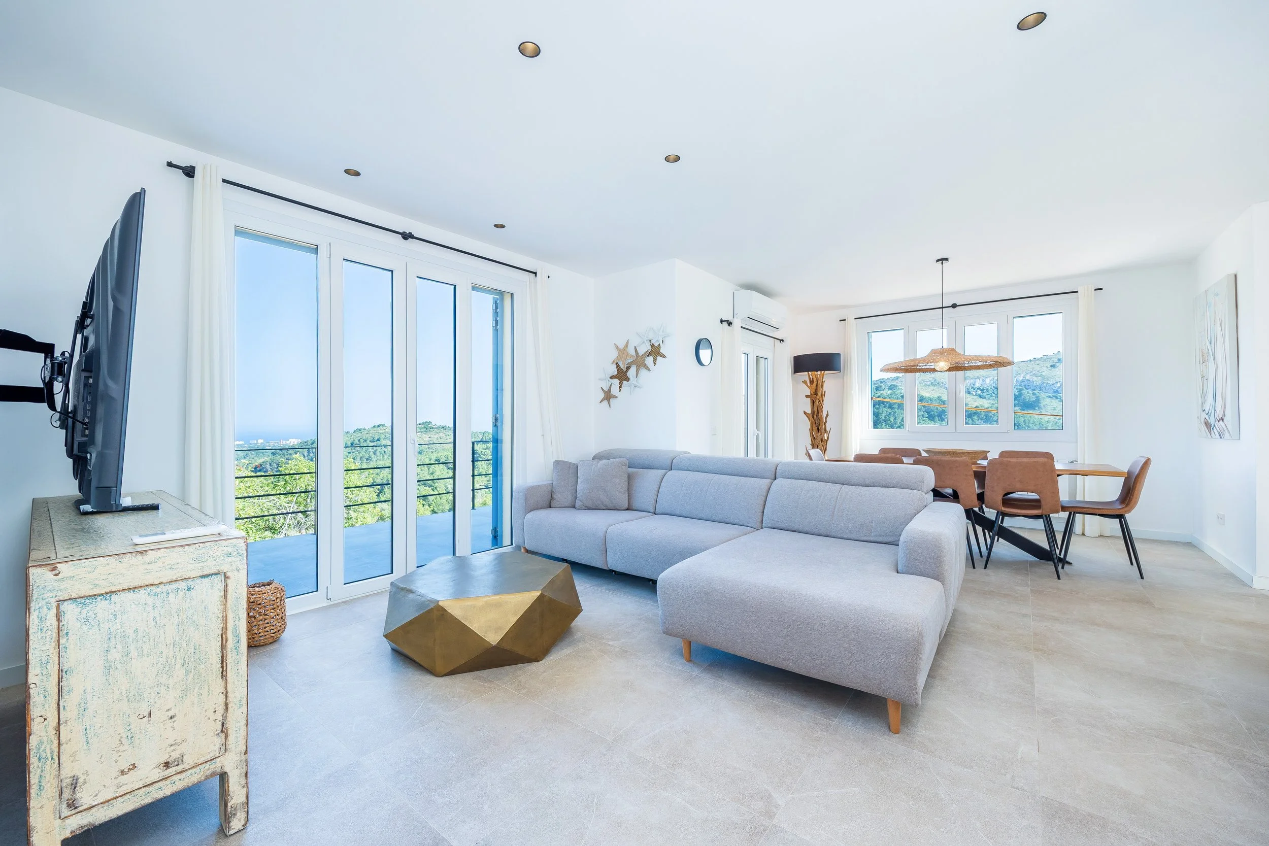 Can Gomez Mallorca renovated countryside interior with natural light and modern rustic style real estate photography