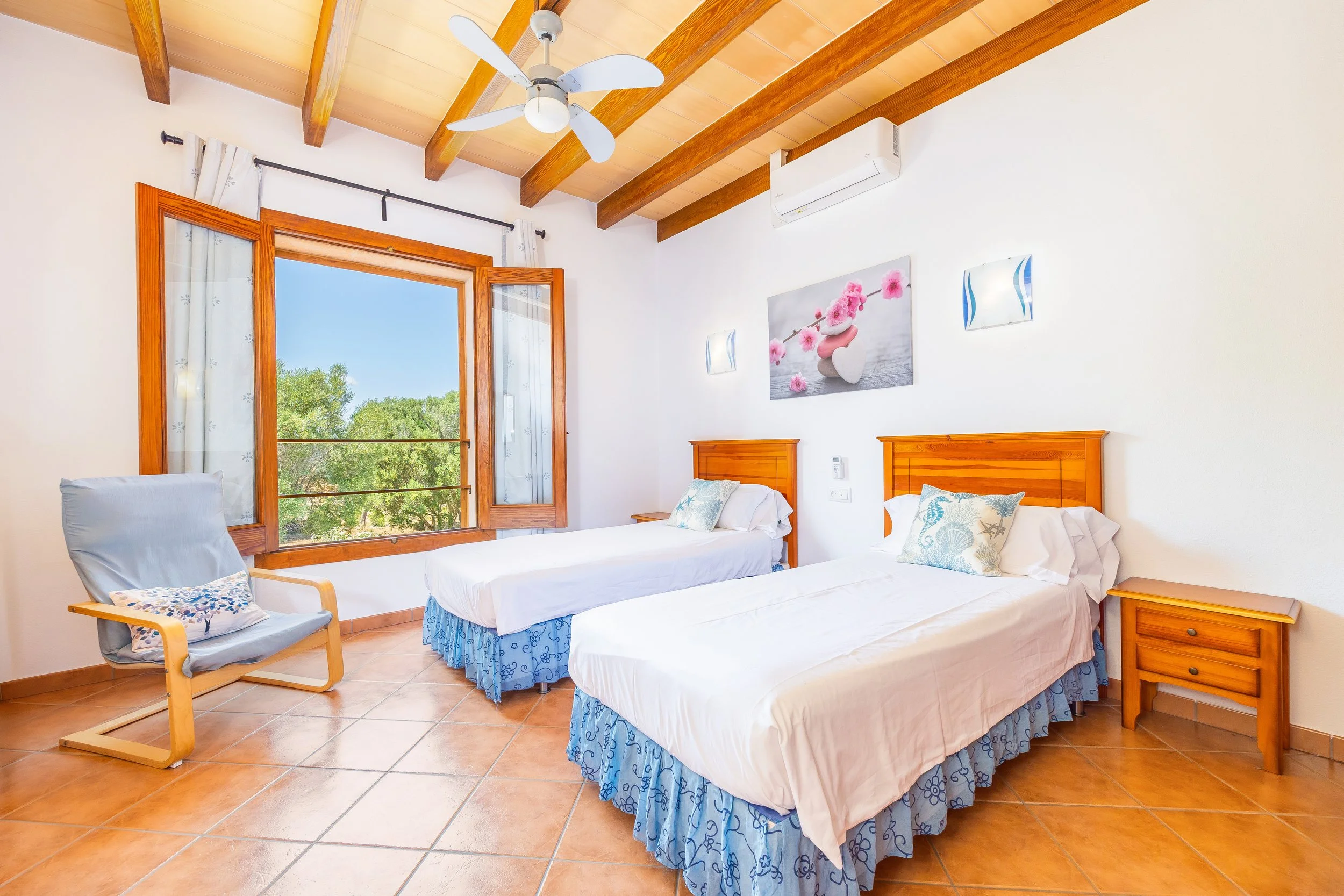 Traditional Mallorcan interior at Can Churi with rustic details and natural light real estate photography