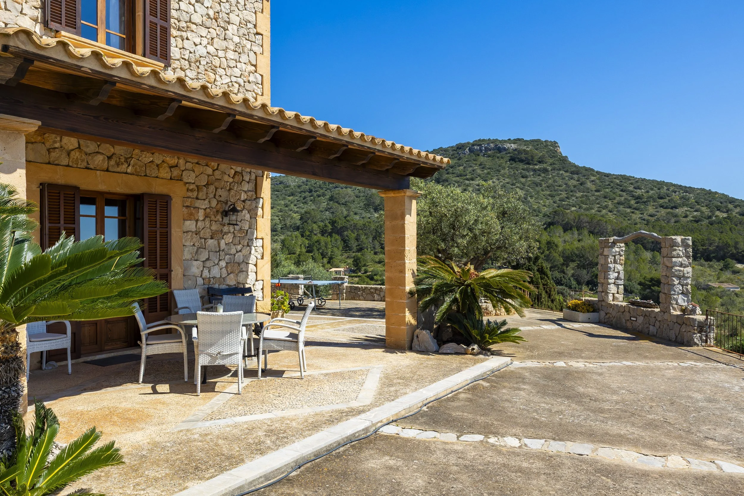 Son Galta Mallorca property with swimming pool and panoramic views over Cala Millor real estate photography