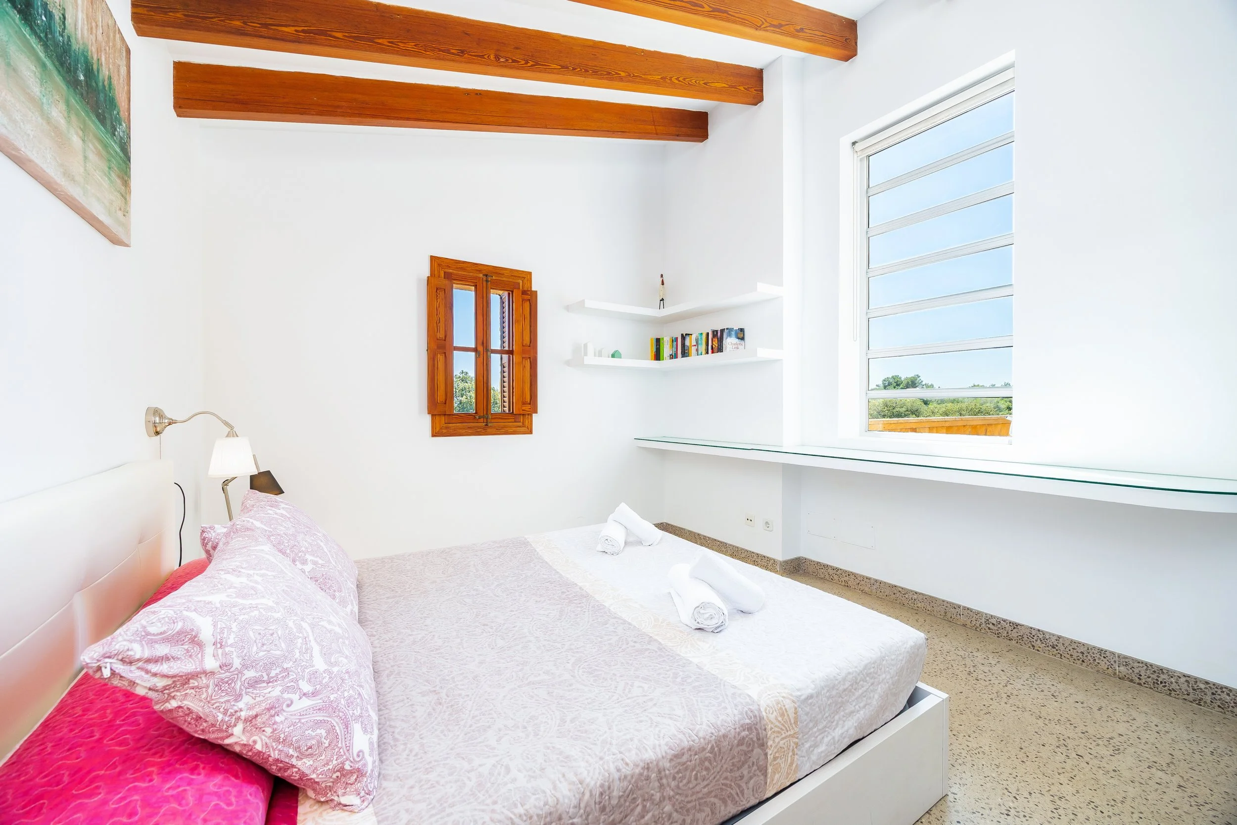 Mallorcan house interior near Artà with rustic architecture and natural light real estate photography