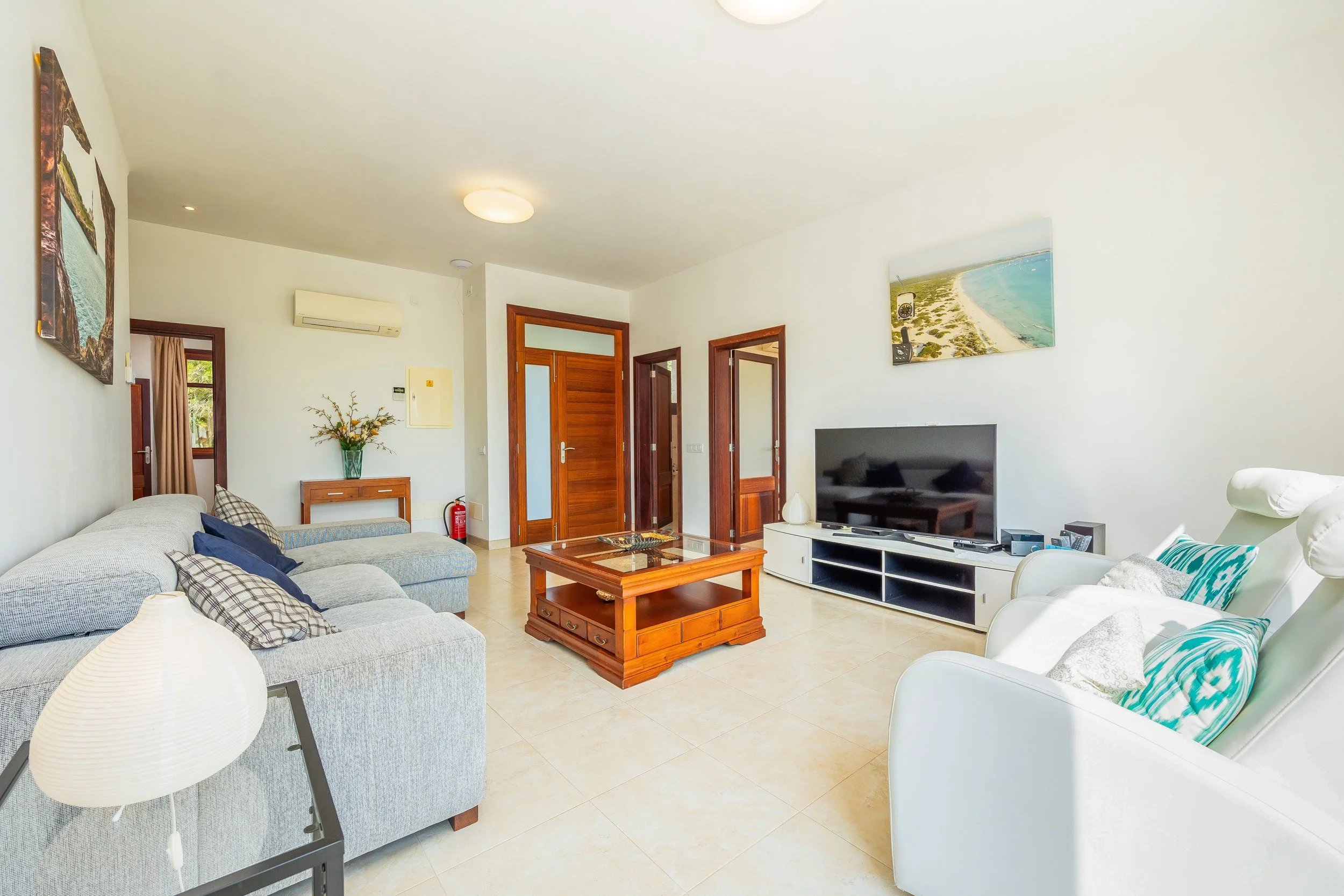Rural house interior near Campos Mallorca with natural light and traditional Mediterranean style real estate photography