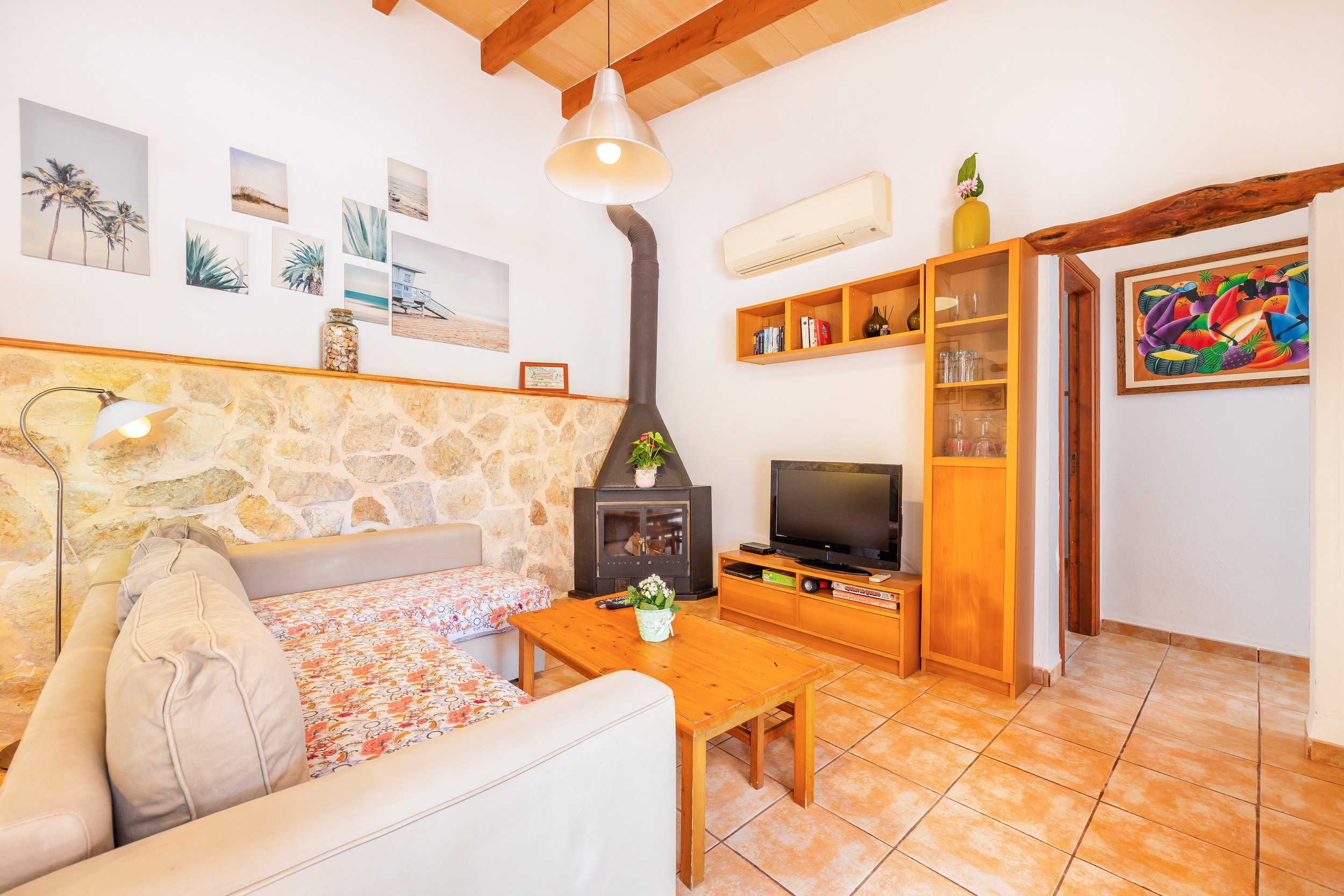 Traditional Mallorcan living room natural light photography