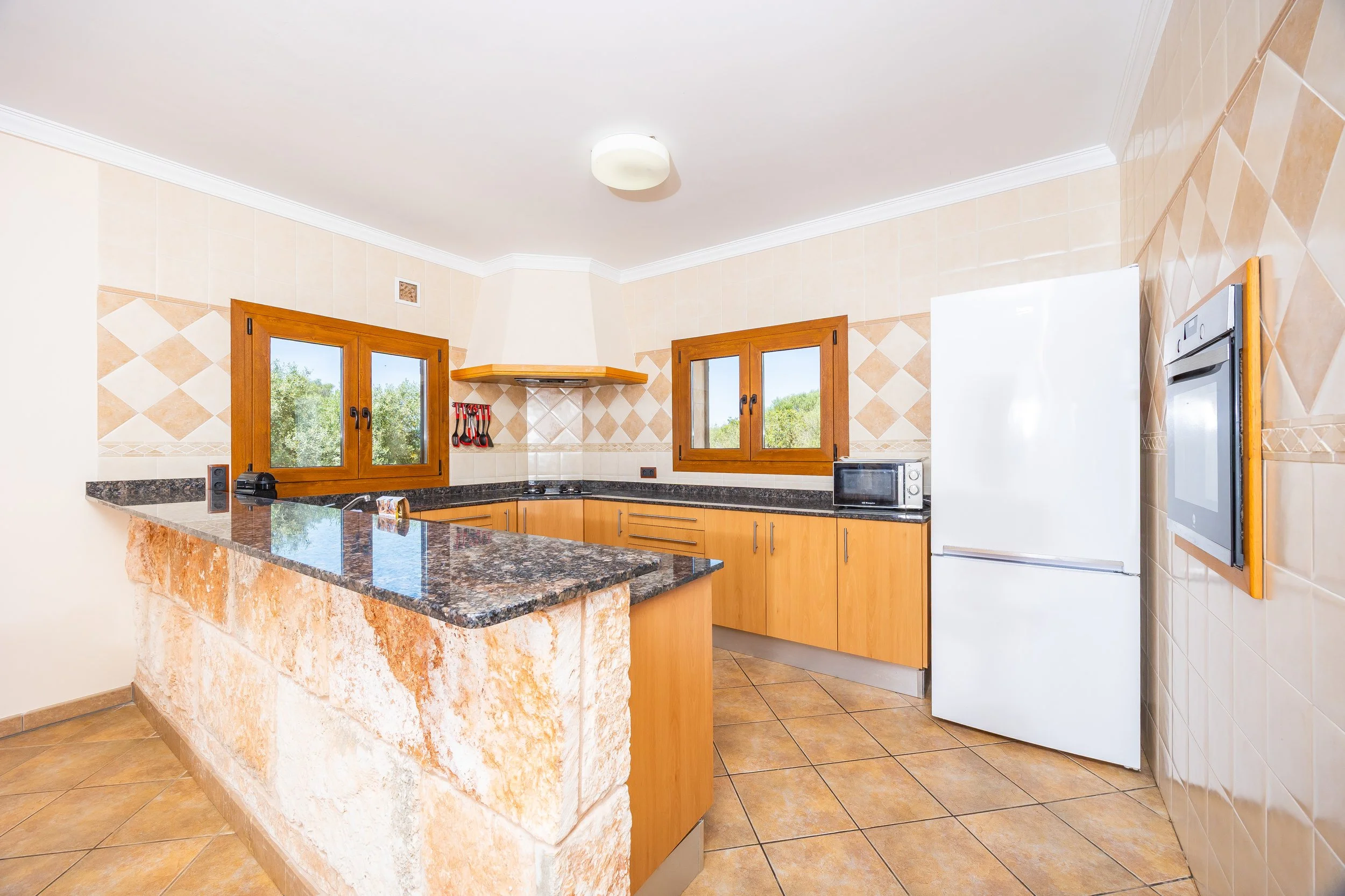 Rural house interior near Ses Salines Mallorca with natural light and Mediterranean style real estate photography
