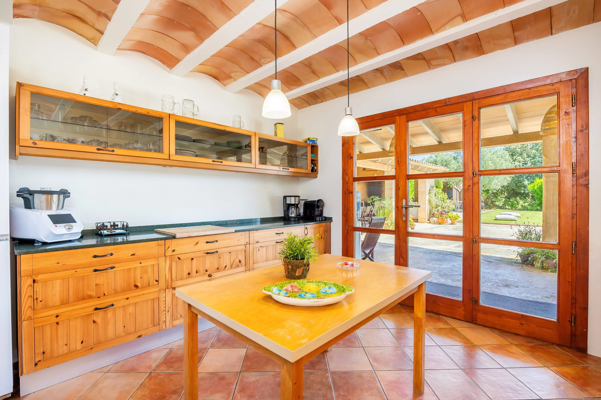 Rural house interior with natural light and traditional Mediterranean style real estate photography in Mallorca