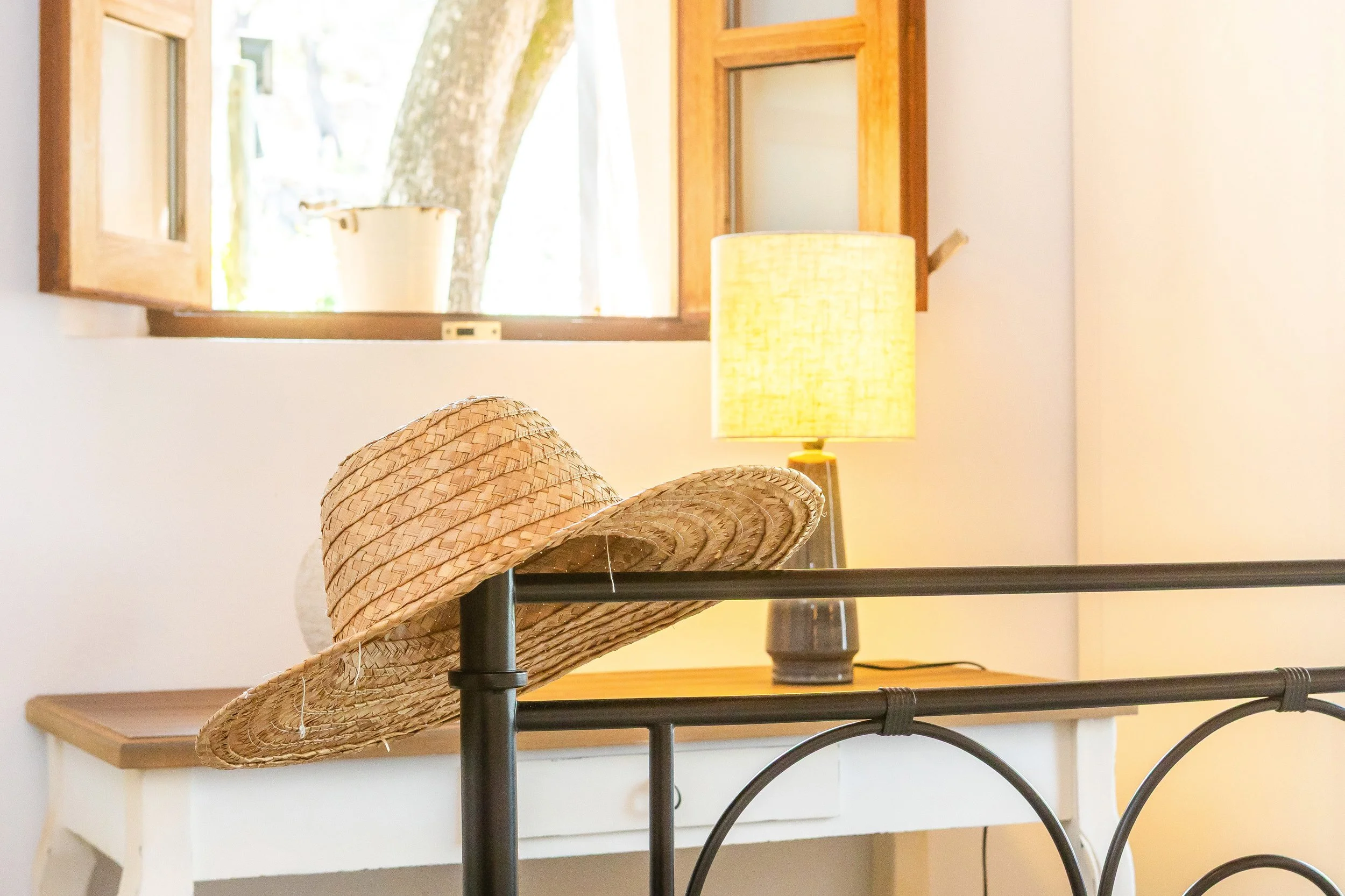 Mountain house interior near Sóller Mallorca renovated with natural light and modern rustic style real estate photography