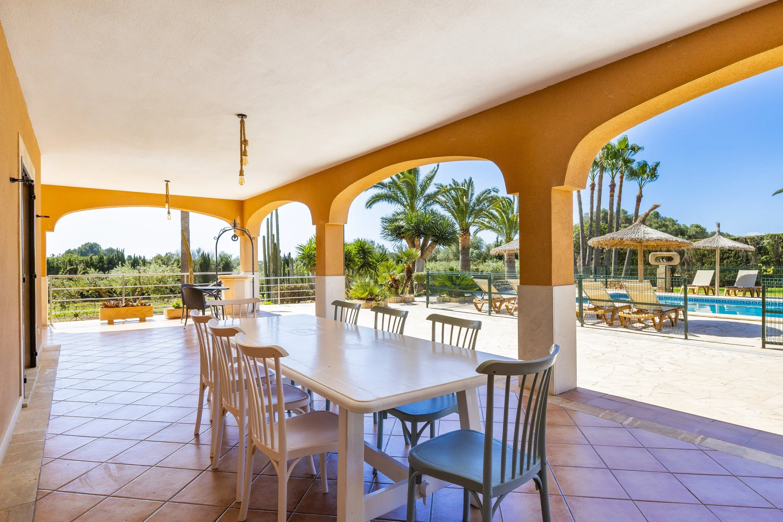 Rural house near Ses Salines Mallorca with swimming pool, garden and natural surroundings real estate photography