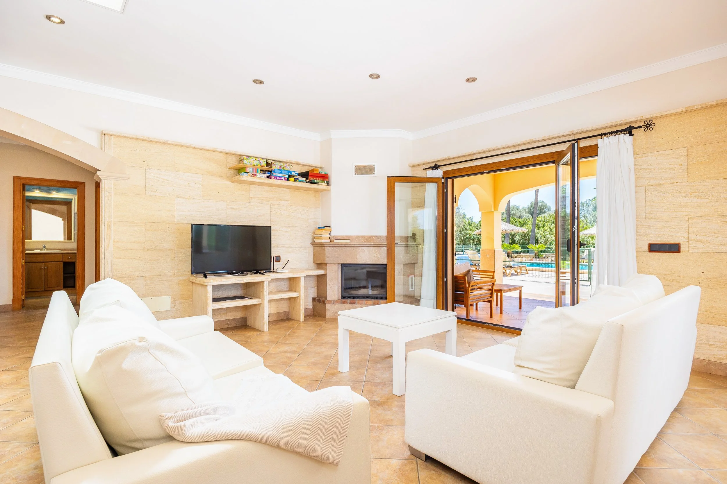 Rural house interior near Ses Salines Mallorca with natural light and Mediterranean style real estate photography