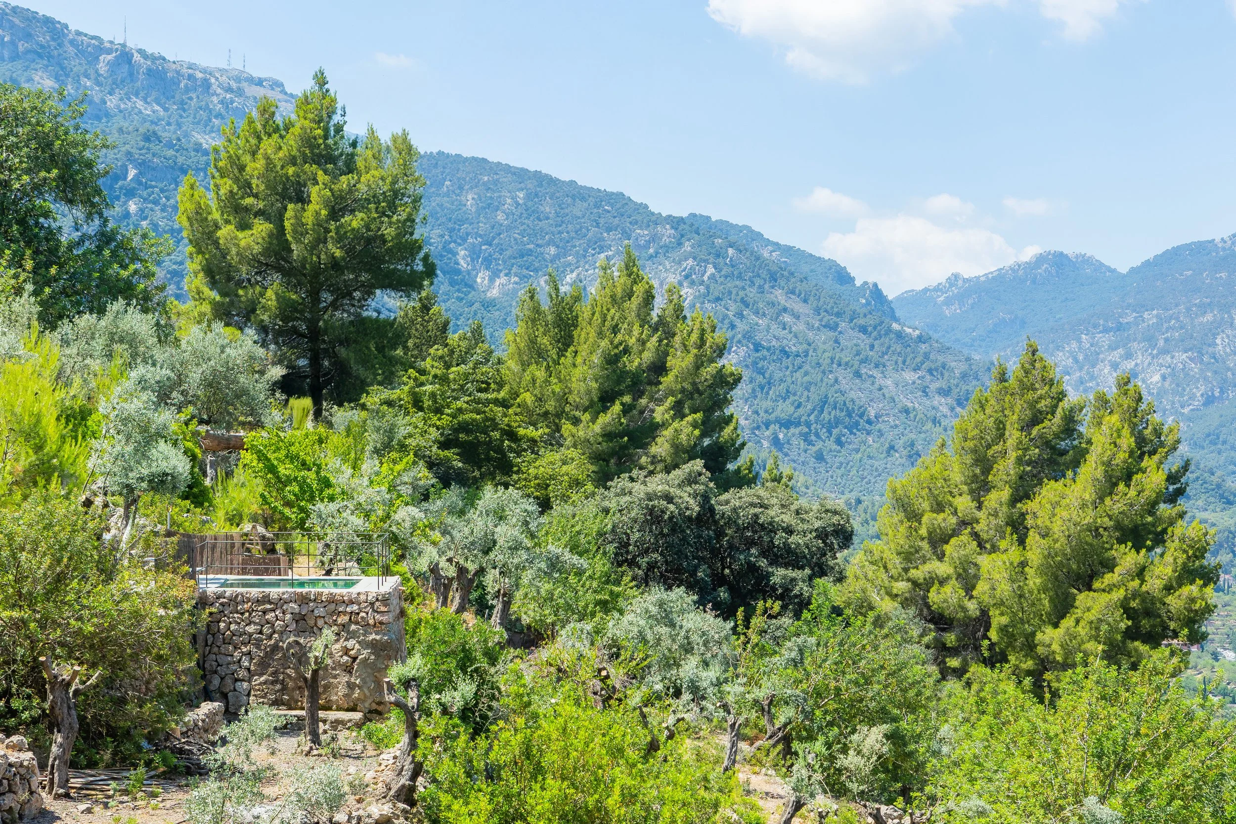 Renovated mountain house near Sóller Mallorca with panoramic views over Sóller valley real estate photography