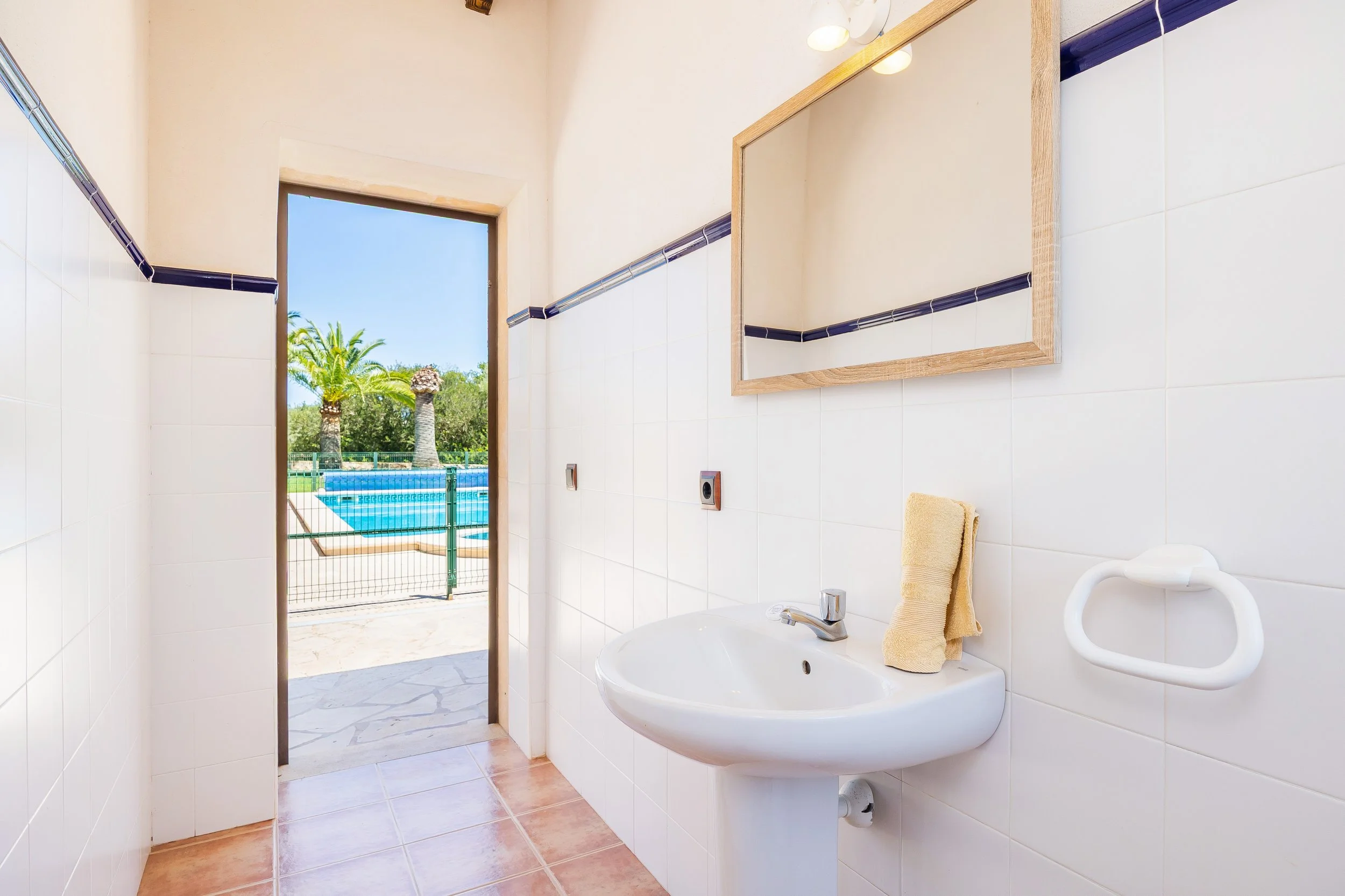 Rural house interior near Ses Salines Mallorca with natural light and Mediterranean style real estate photography