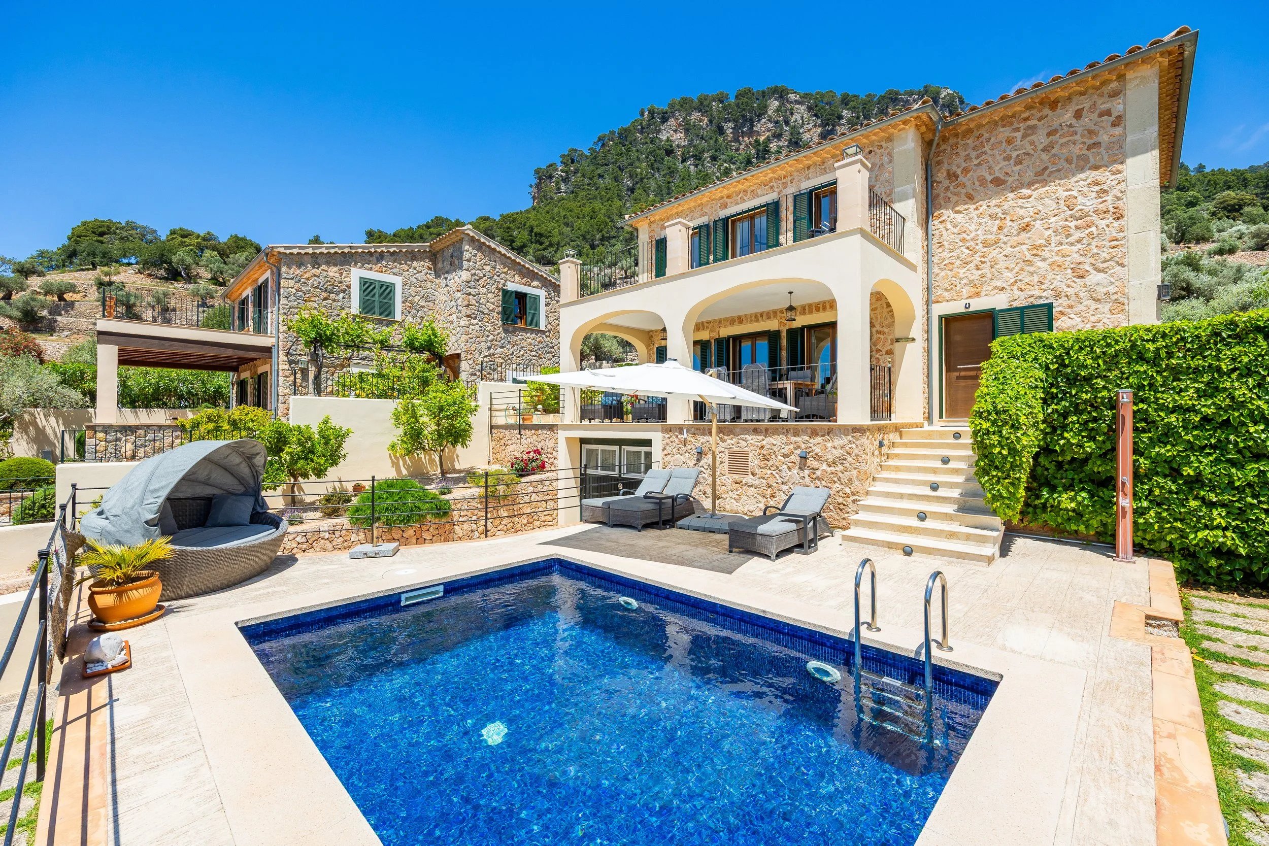 Sa Papaiona Mallorca traditional finca exterior with countryside views real estate photography