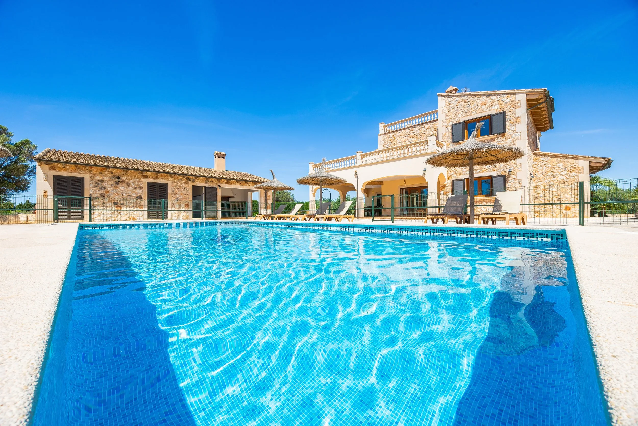 Rural house near Ses Salines Mallorca with swimming pool and Mediterranean countryside real estate photography