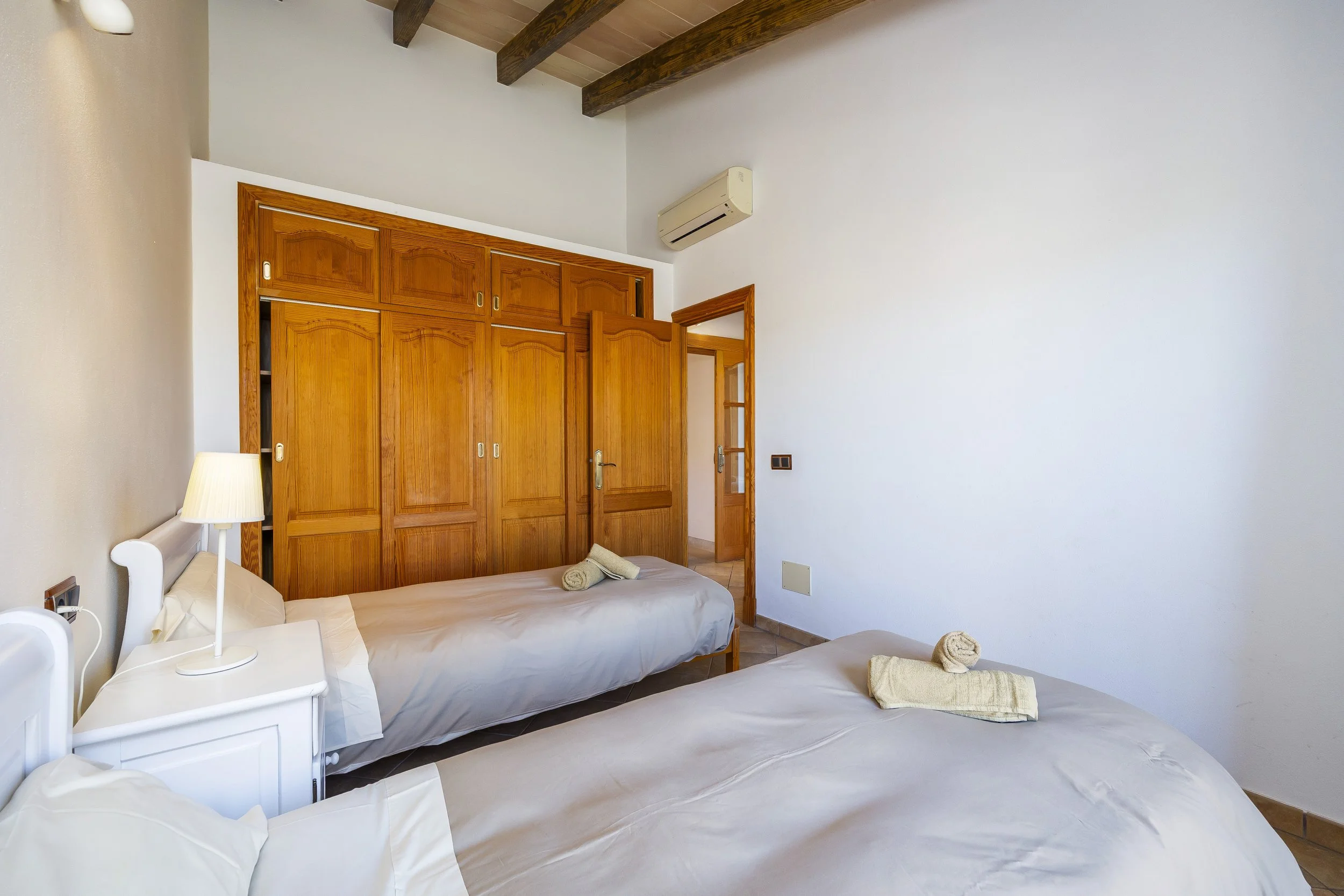 Rural house interior near Ses Salines Mallorca with natural light and traditional Mediterranean design real estate photography