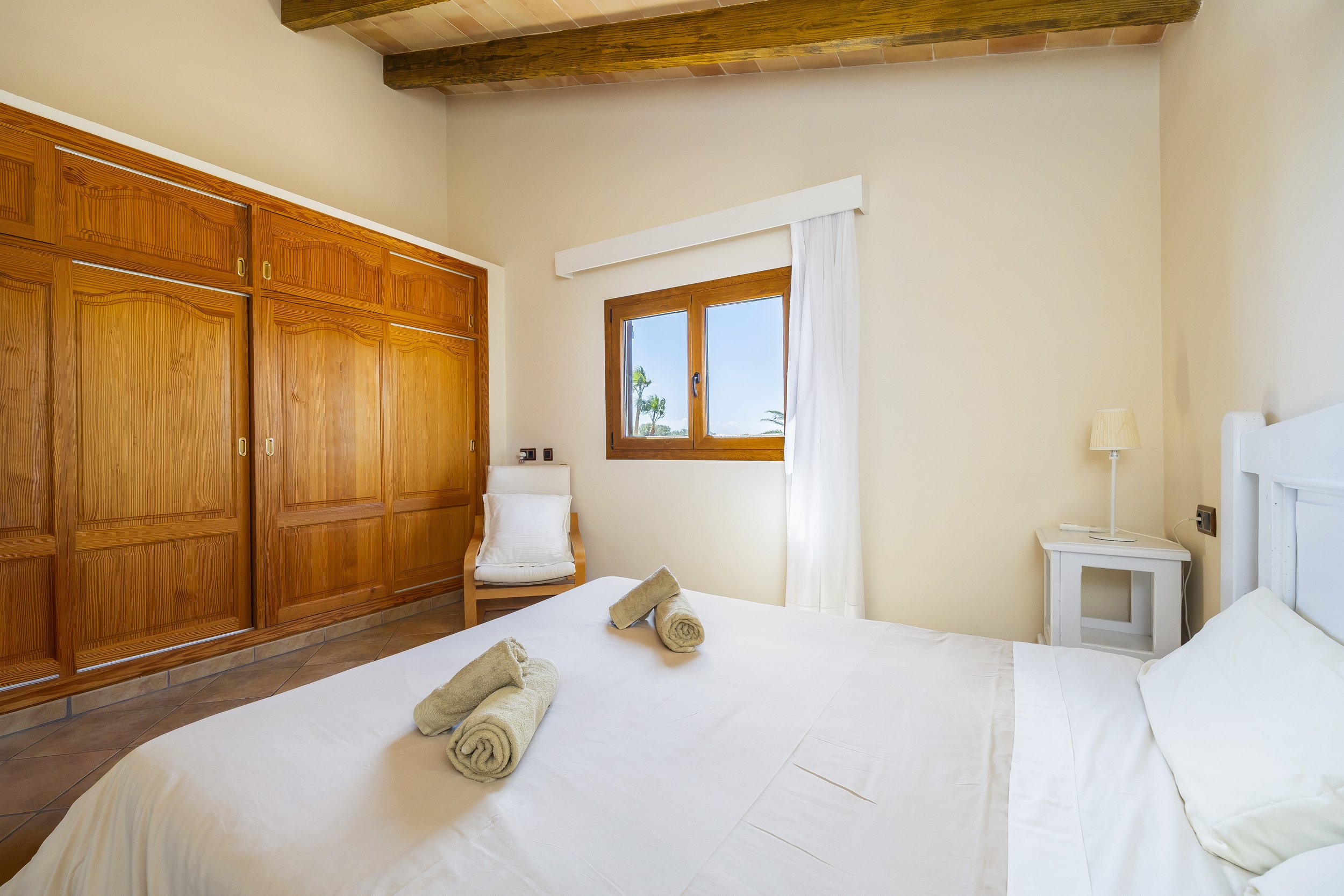 Rural house interior near Ses Salines Mallorca with natural light and traditional Mediterranean design real estate photography