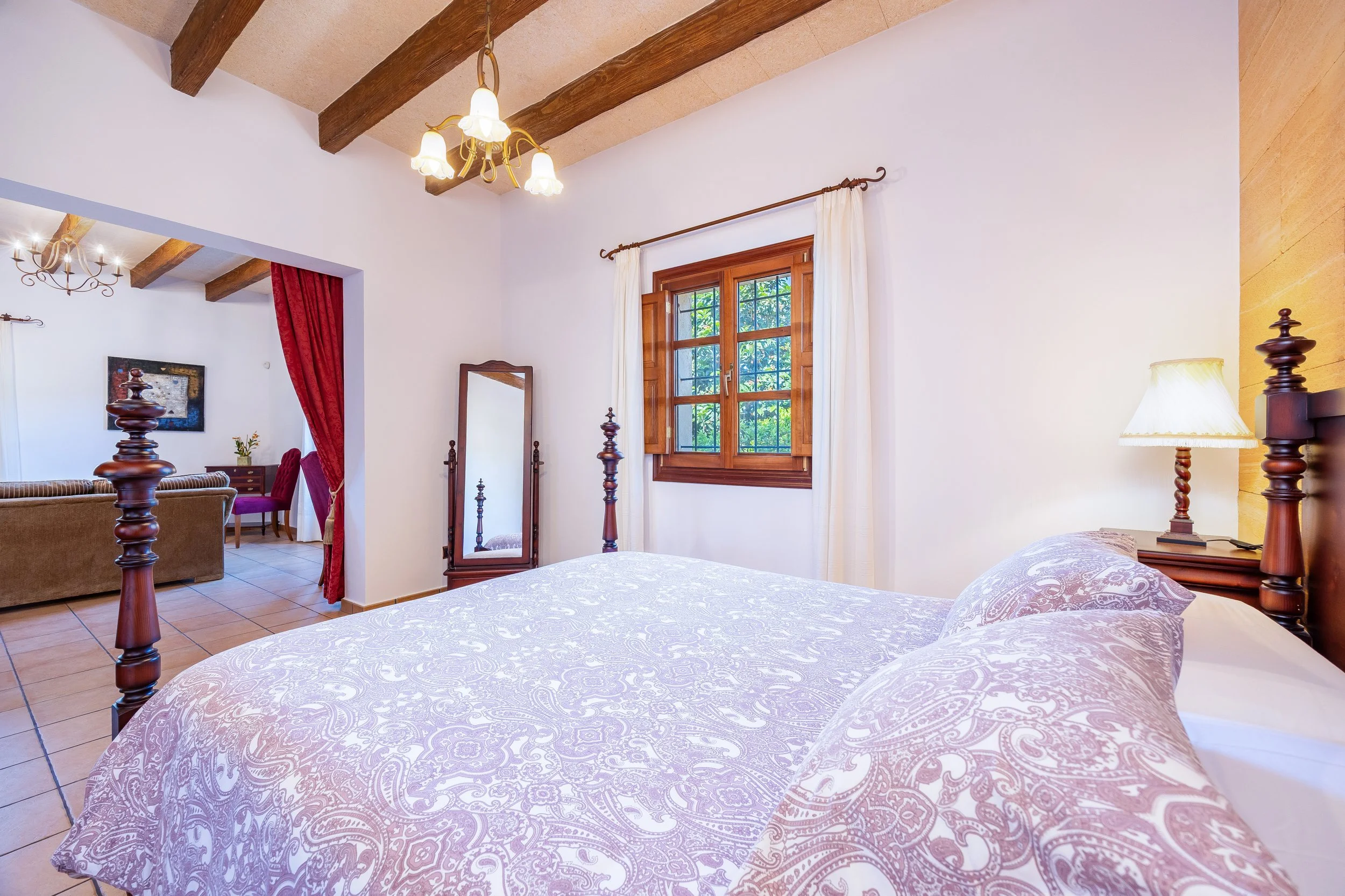 Traditional interior of Cas Cuni Mallorca with rustic architecture and natural light real estate photography