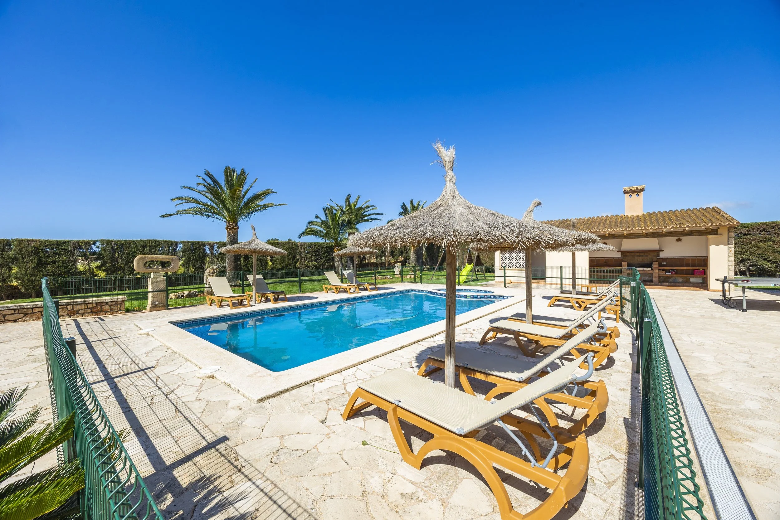 Rural house near Ses Salines Mallorca with swimming pool, garden and natural surroundings real estate photography