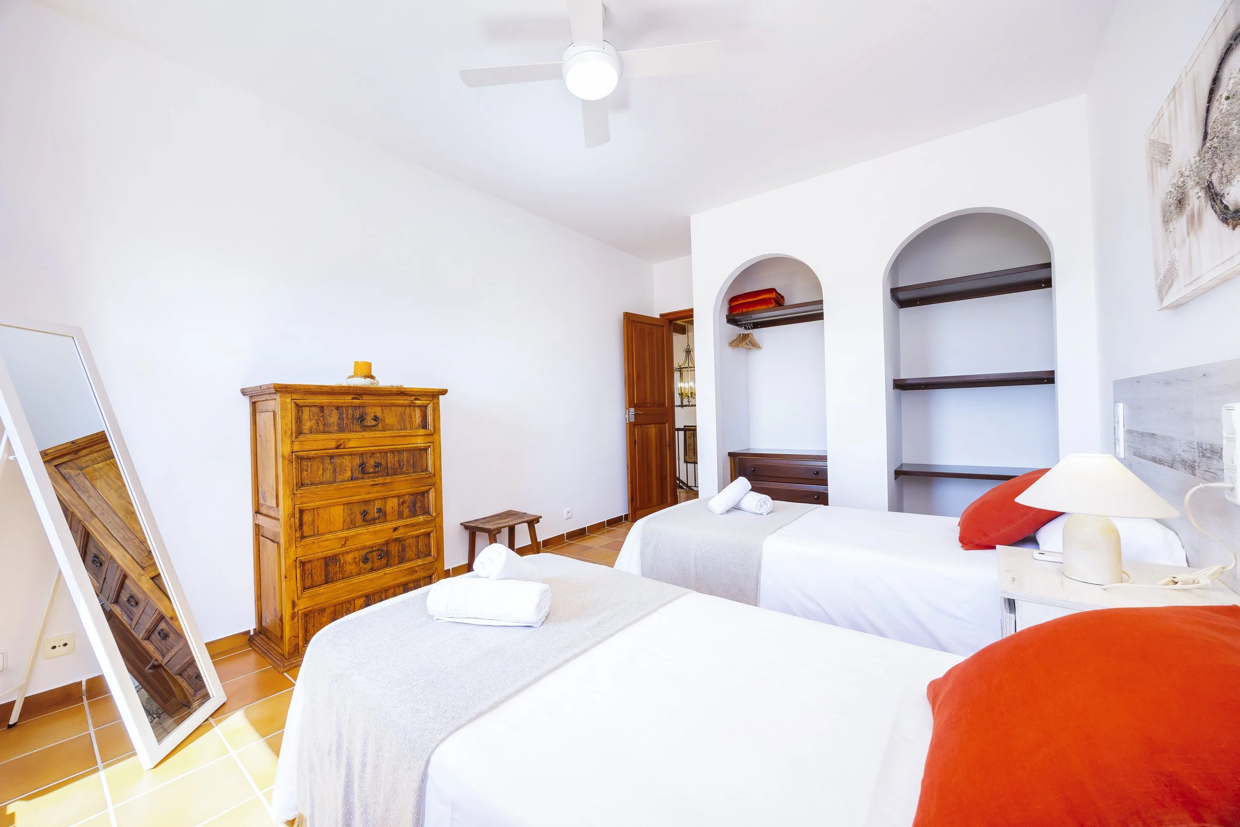 Son Galta Mallorca interior with natural light and sea views over Cala Millor real estate photography
