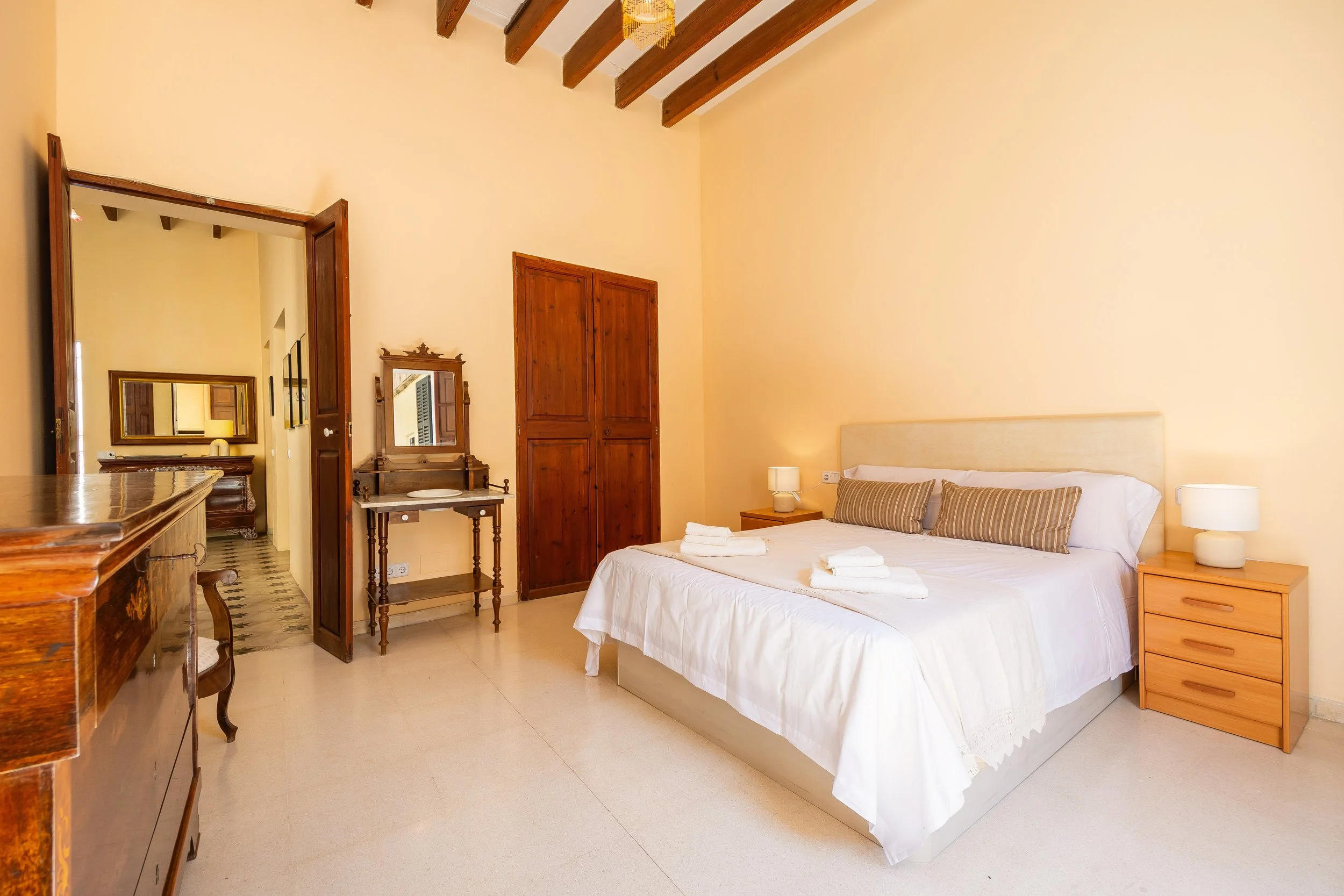 Historic interior of traditional house in Felanitx Mallorca with natural light real estate photography