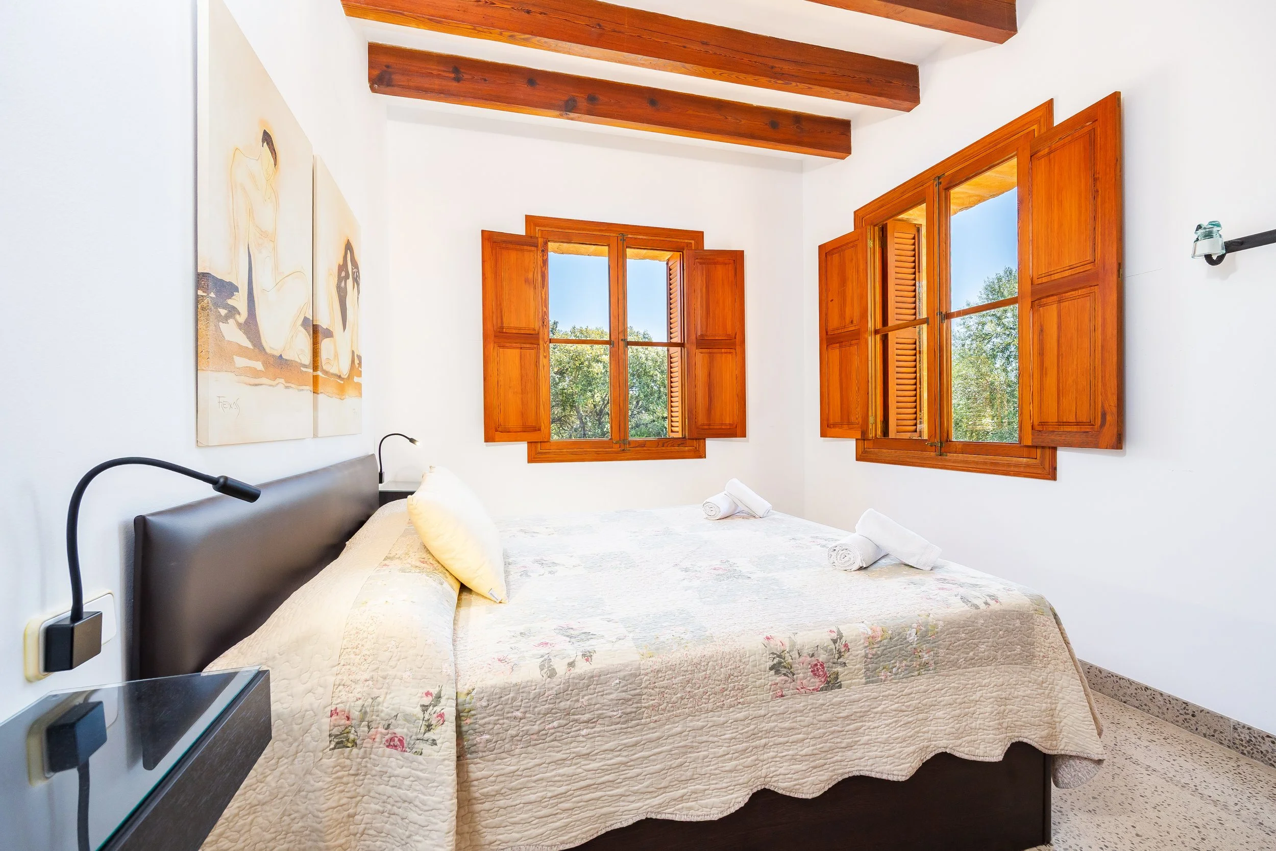 Mallorcan house interior near Artà with rustic architecture and natural light real estate photography