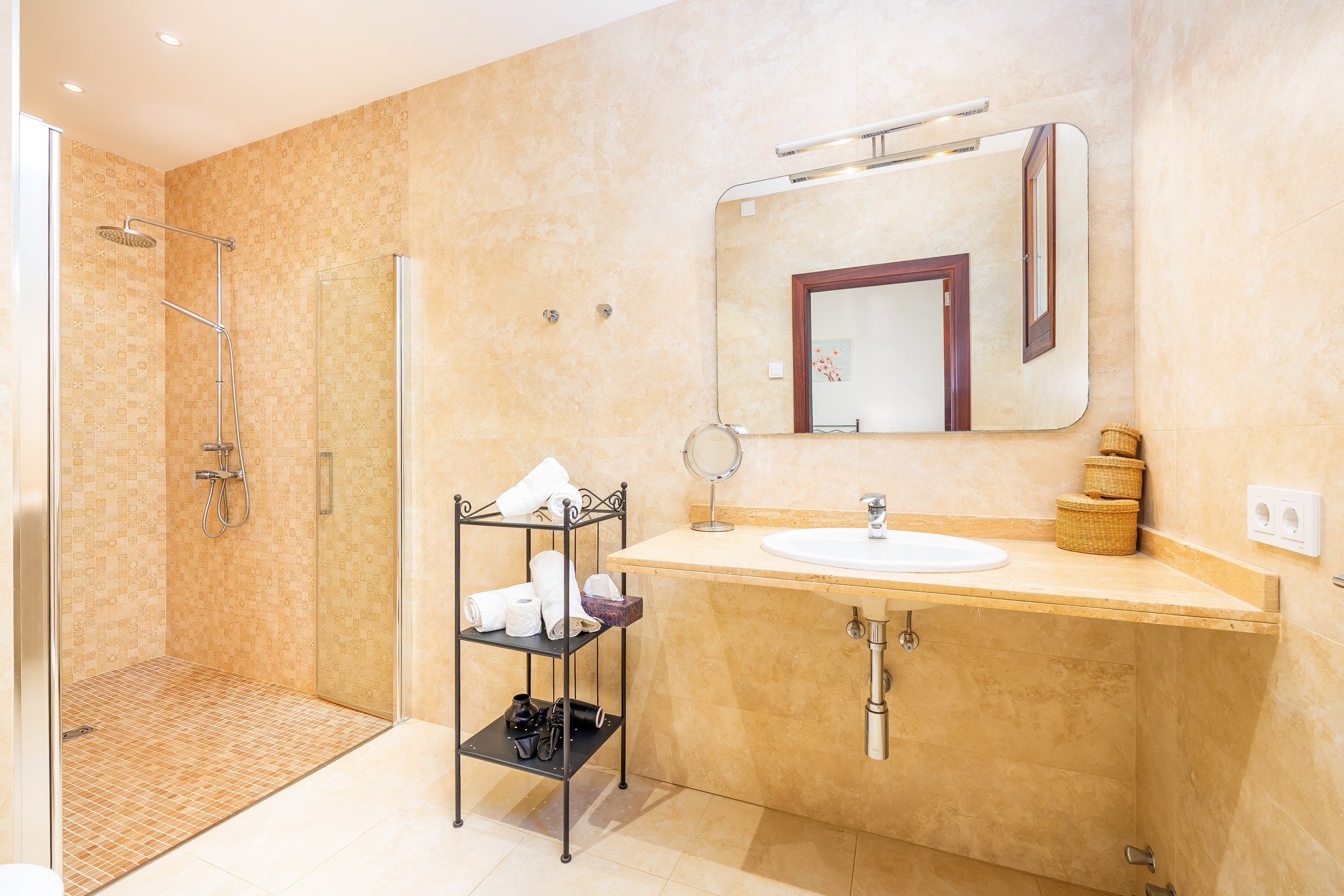 Rural house interior near Campos Mallorca with natural light and traditional Mediterranean style real estate photography