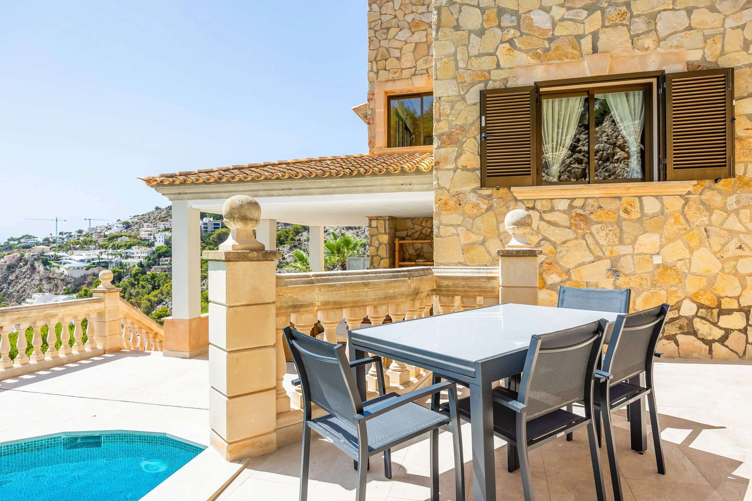 Luxury villa in Cala Llamp Mallorca with swimming pool and panoramic sea views real estate photography